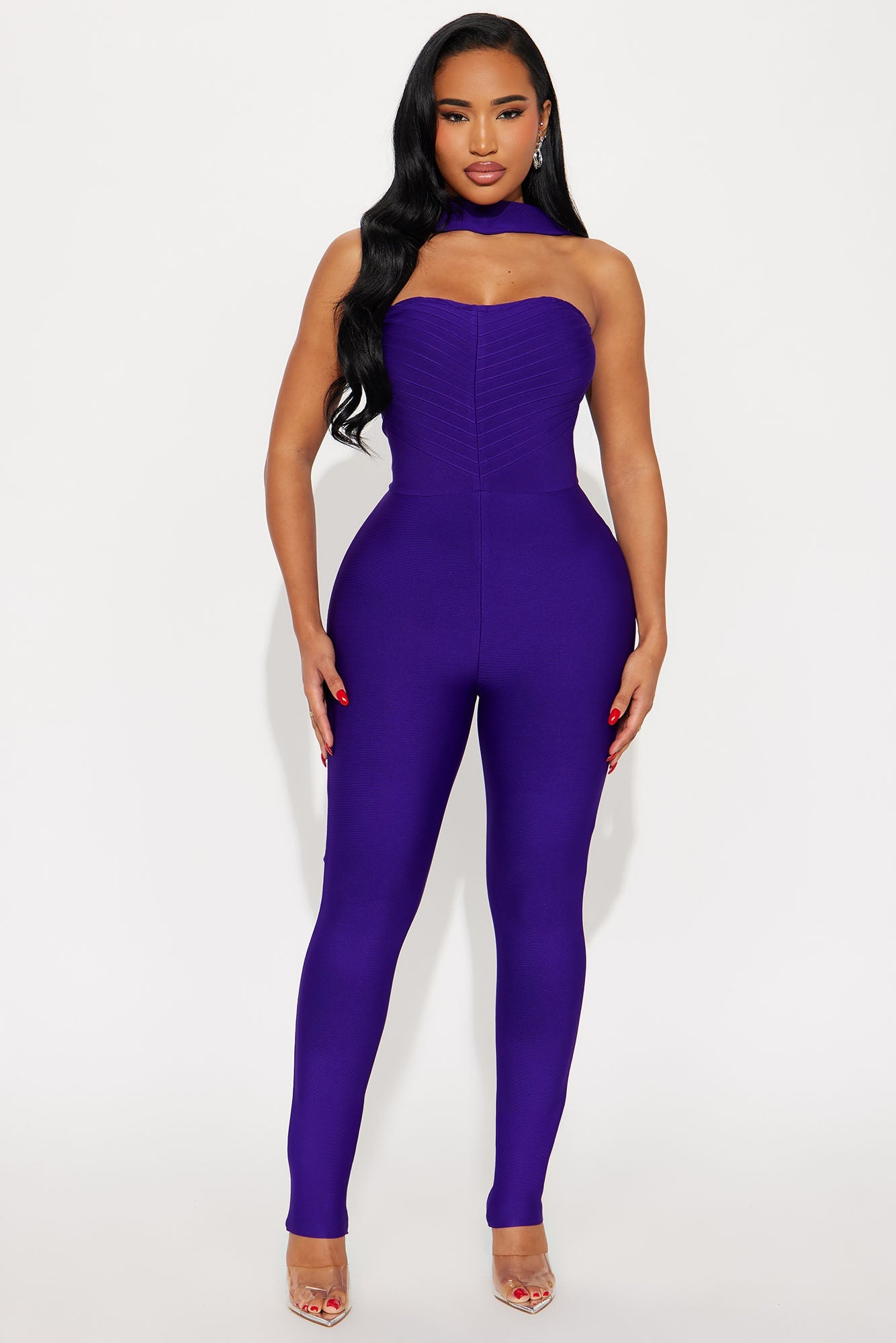 Dominique Bandage Jumpsuit - Purple