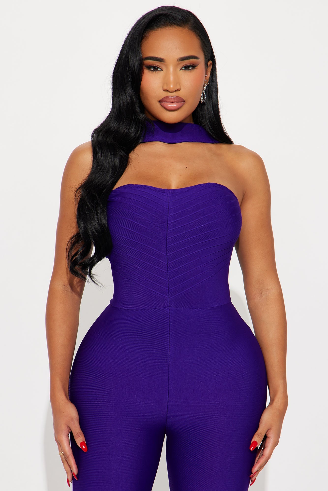 Dominique Bandage Jumpsuit - Purple