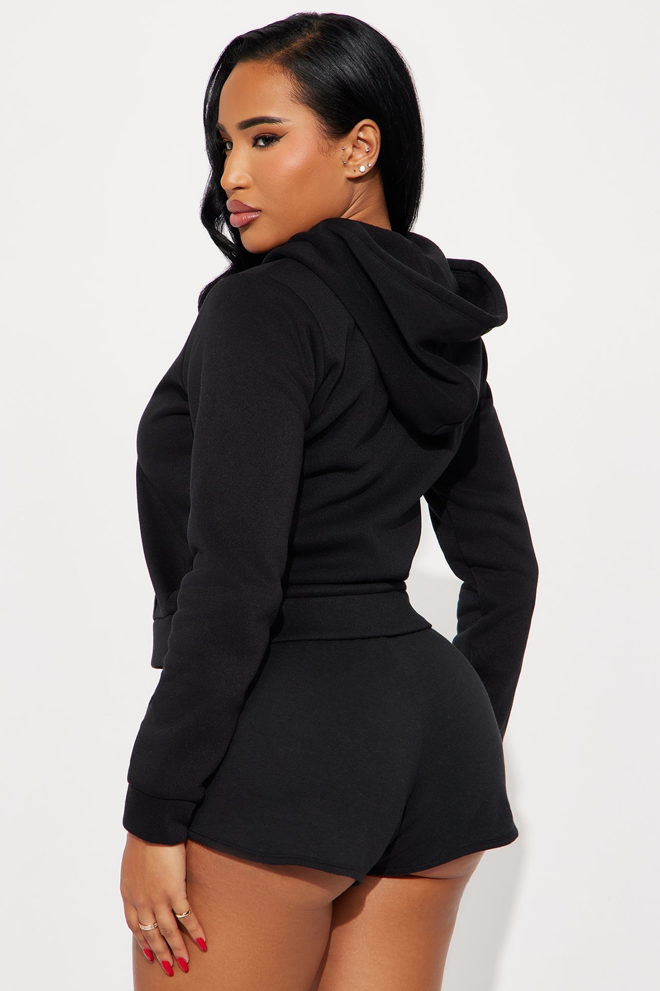 Candice Zip Up Hoodie - Black