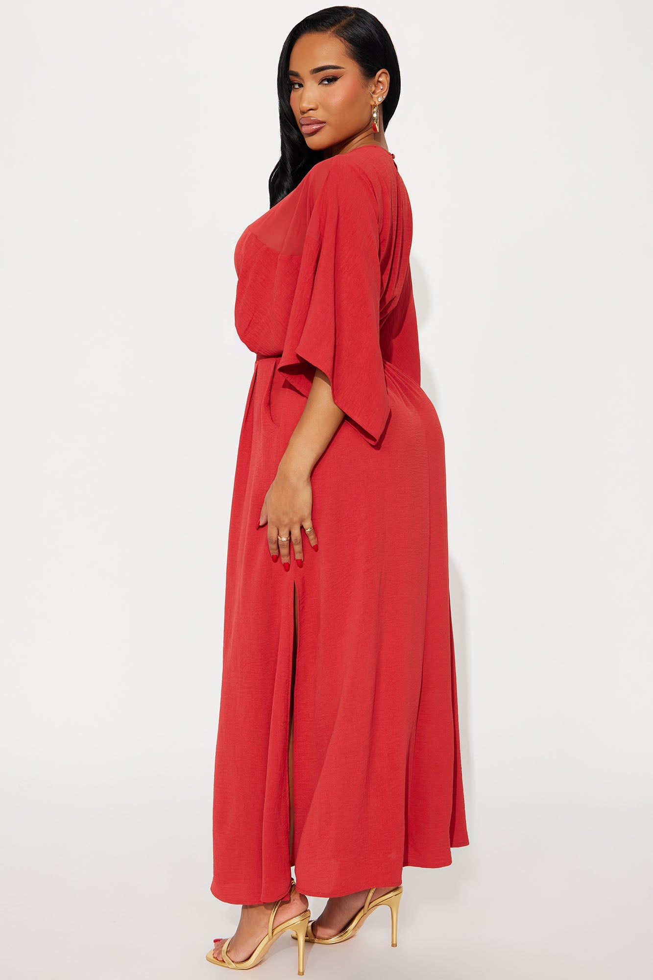 Tove Long Sleeve Maxi Dress - Rust