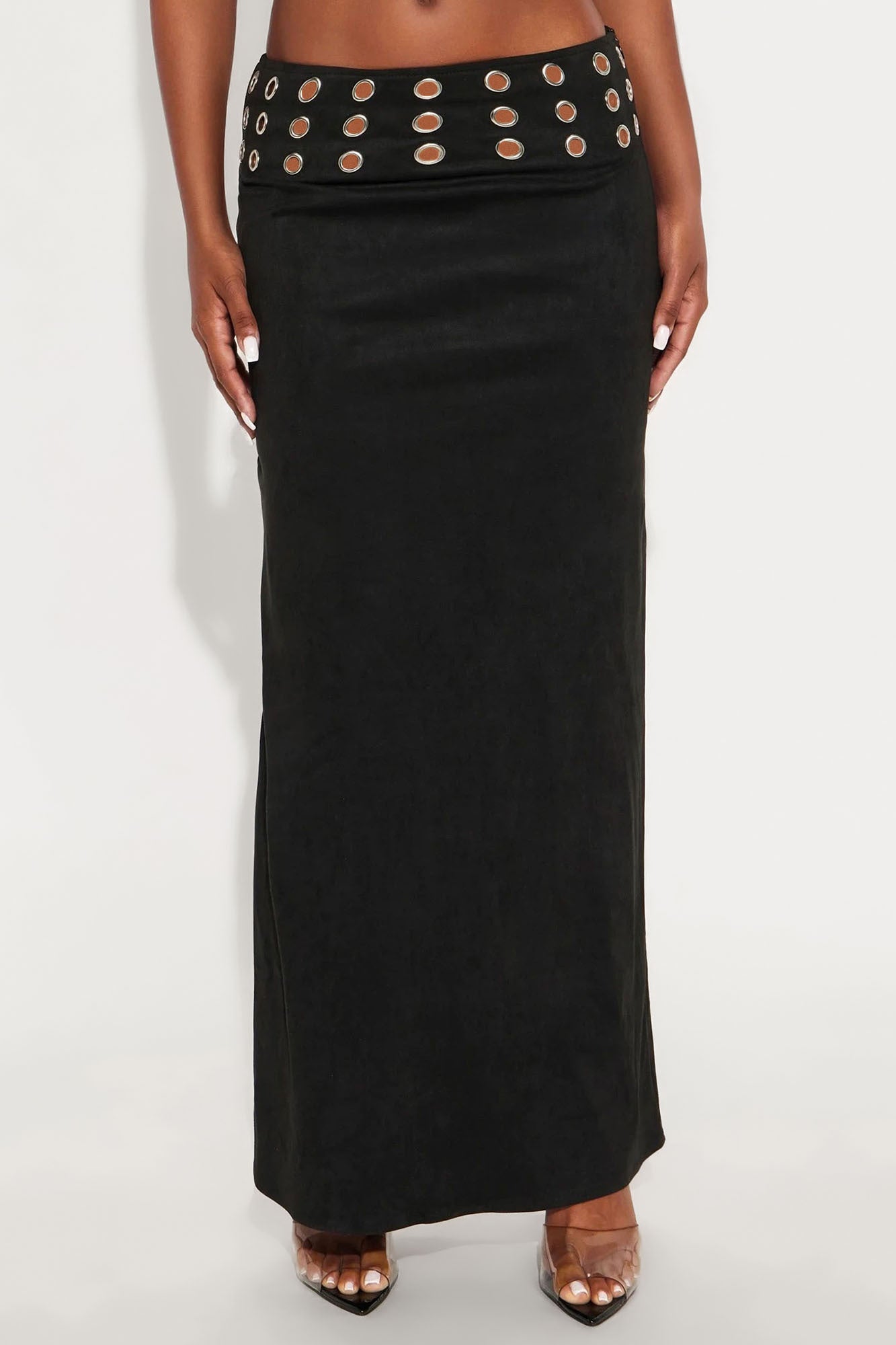 Harlowe Suede Maxi Skirt - Black