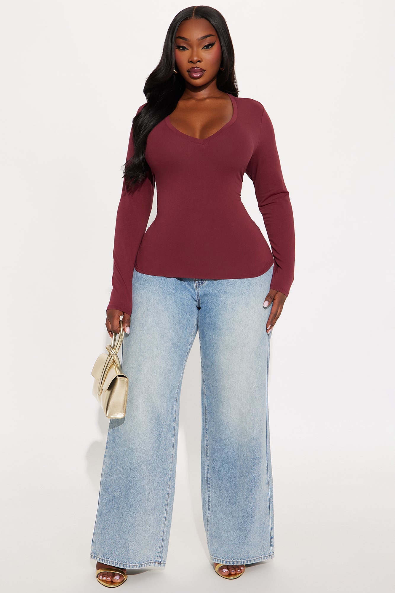 Nara Long Sleeve Top - Sangria