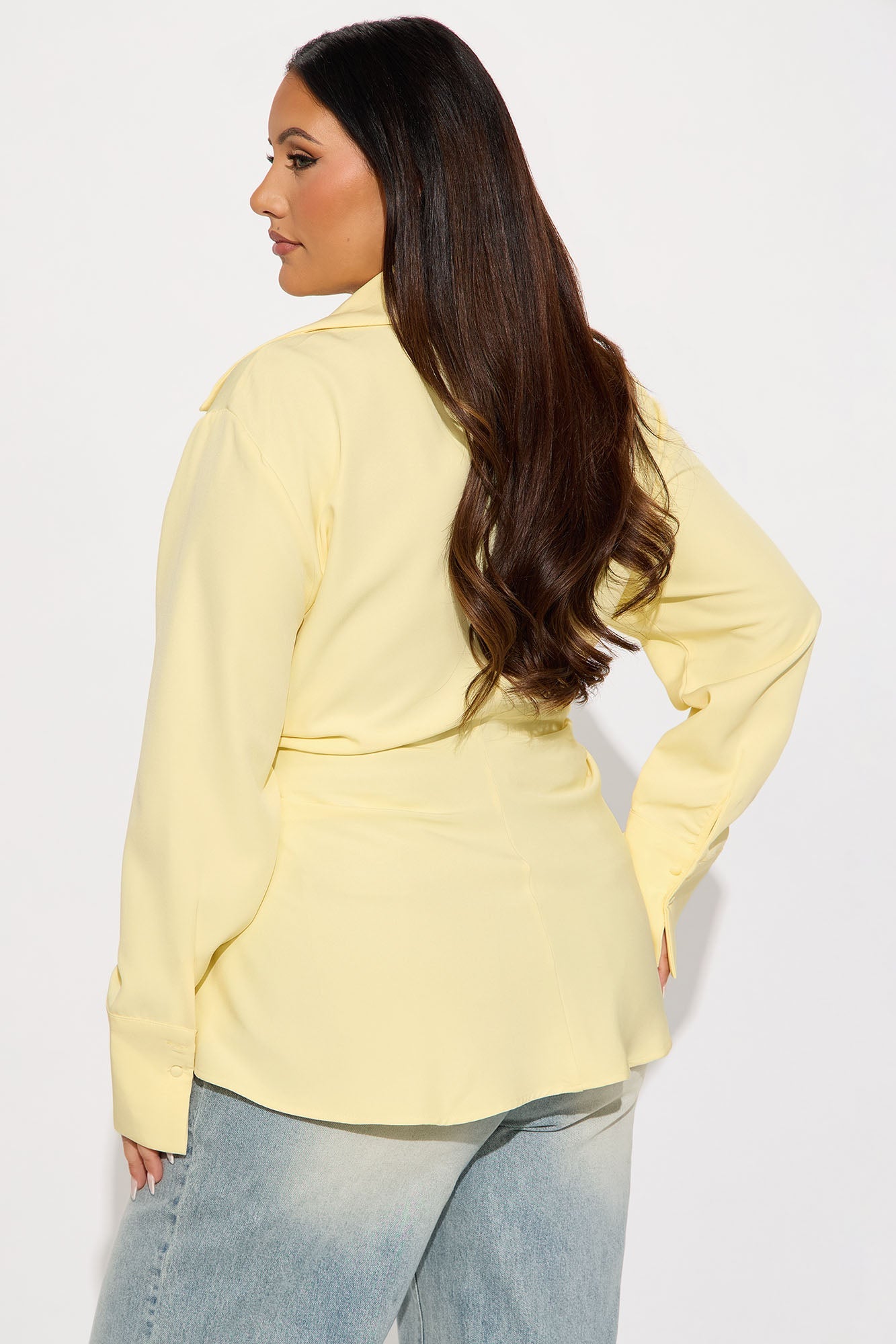 Soft Life Season Tie Waist Top - Butter Yellow