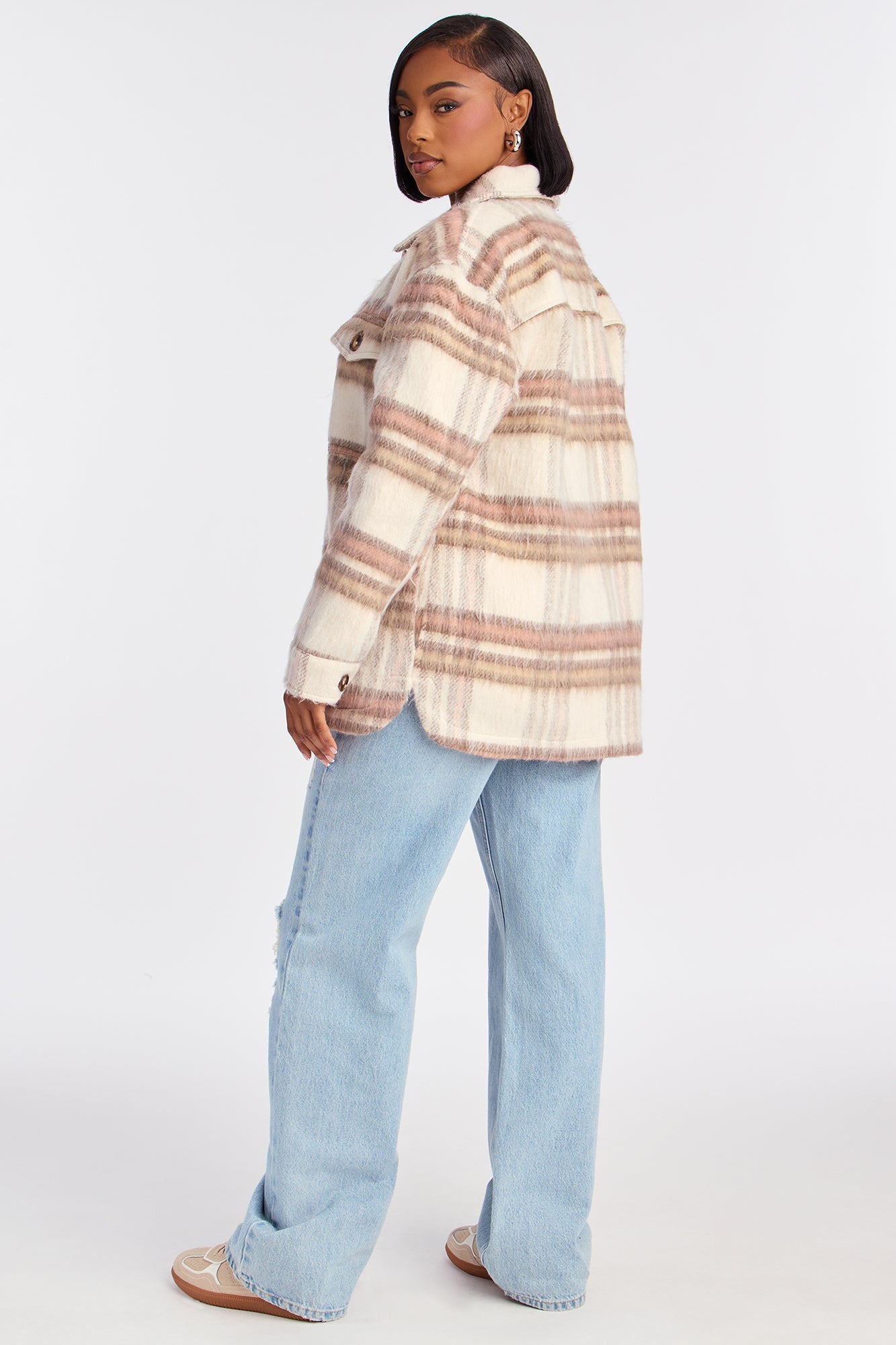 Nashville Living Plaid Shacket - Pink/combo