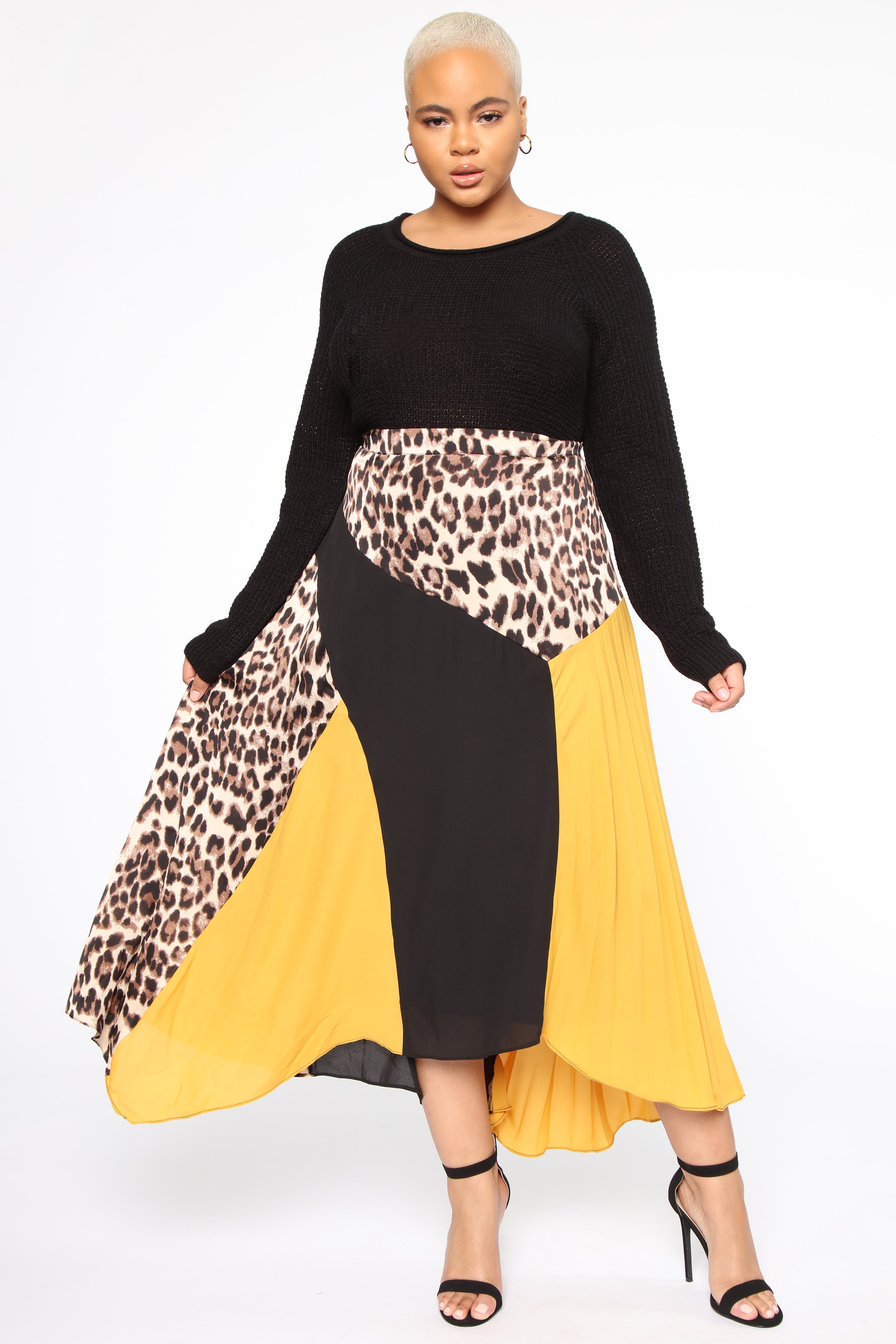 Ariana Waffle Sweater - Black
