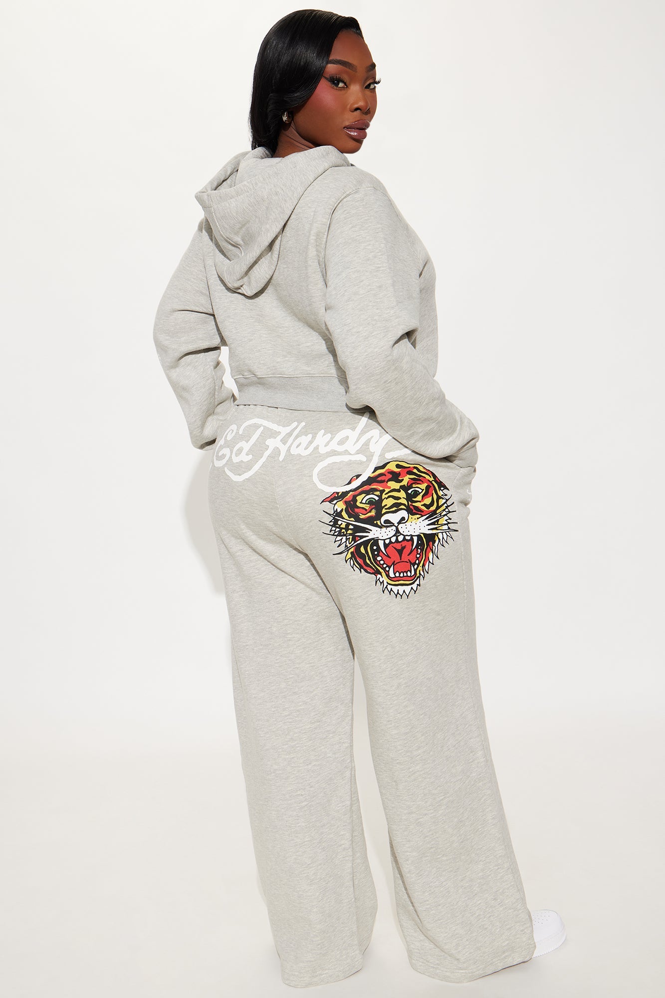 Ed Hardy Tiger Pant Set - Heather Grey