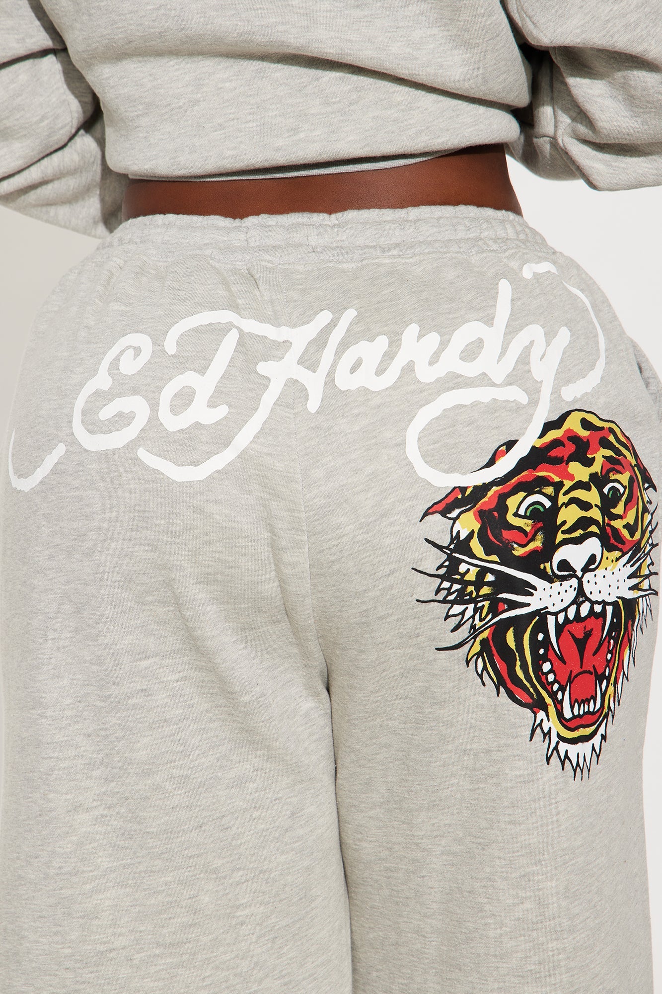 Ed Hardy Tiger Pant Set - Heather Grey