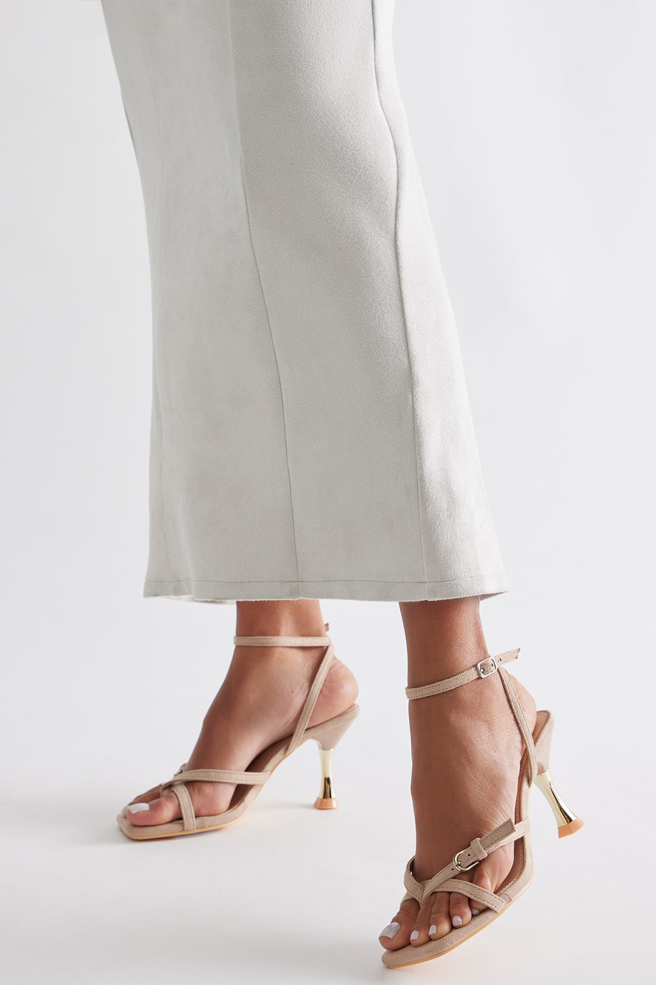 Nevah Faux Suede Heels - Natural