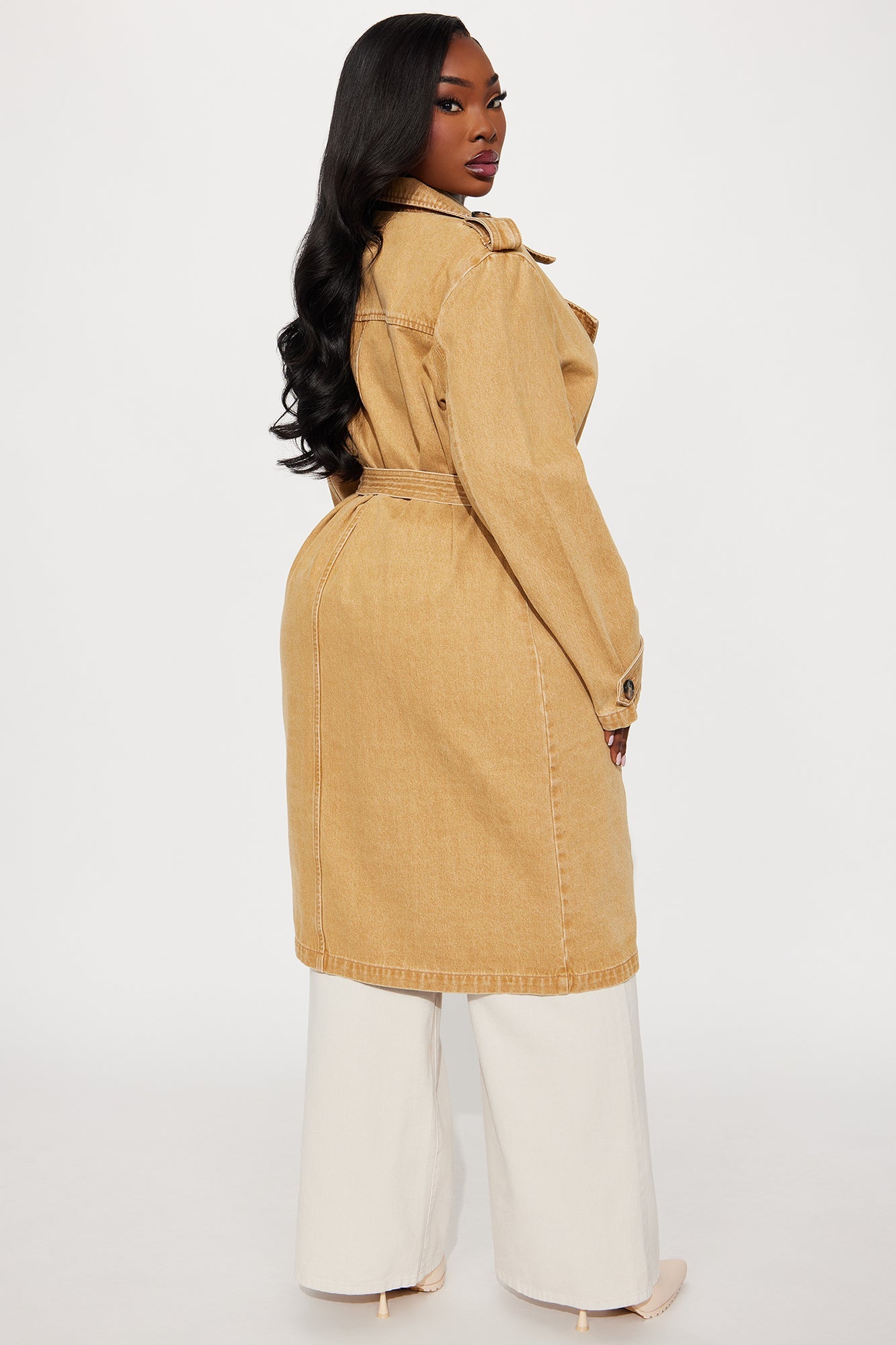 Take You There Denim Trench - Khaki