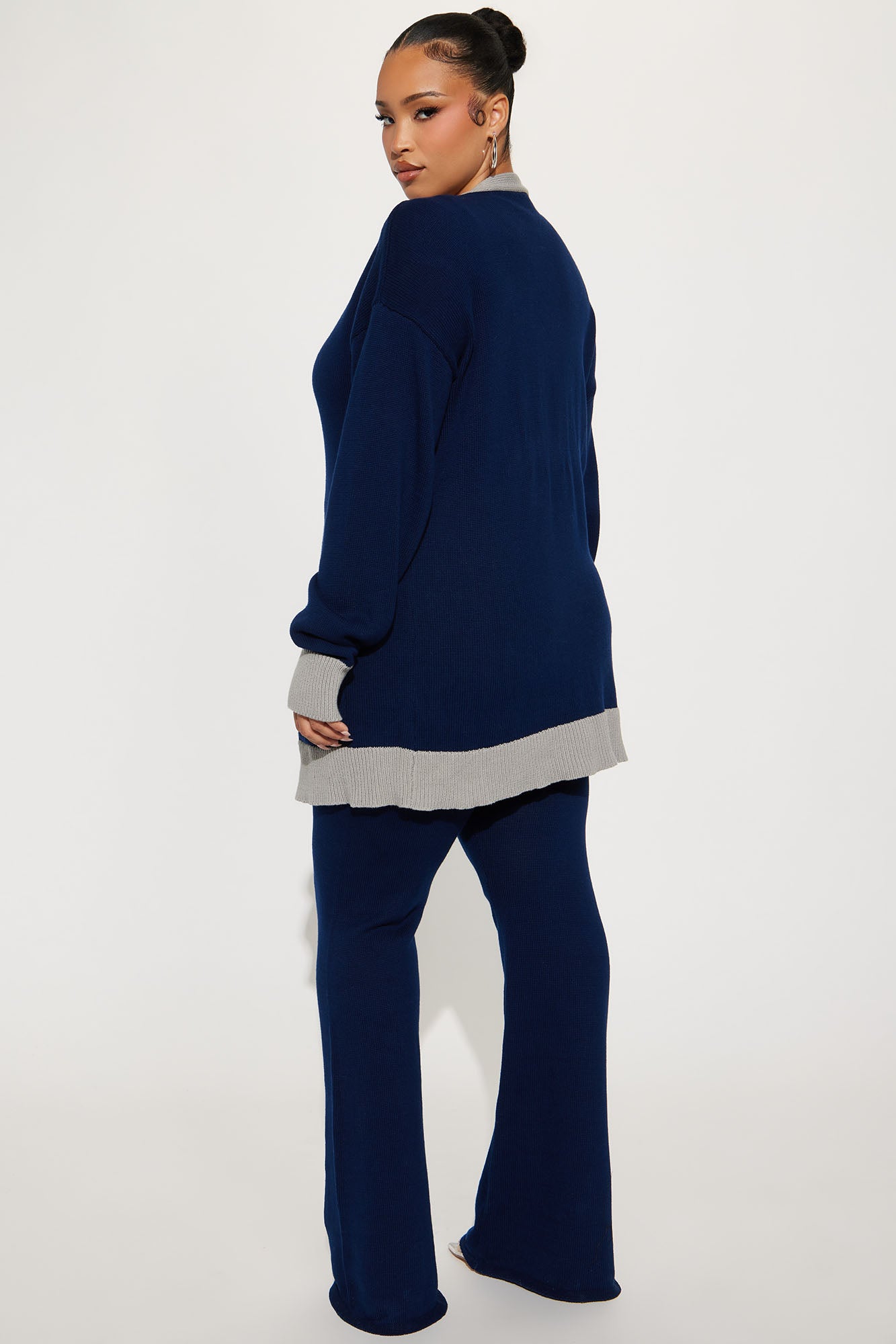 Emery Sweater Cardigan Pant Set - Navy