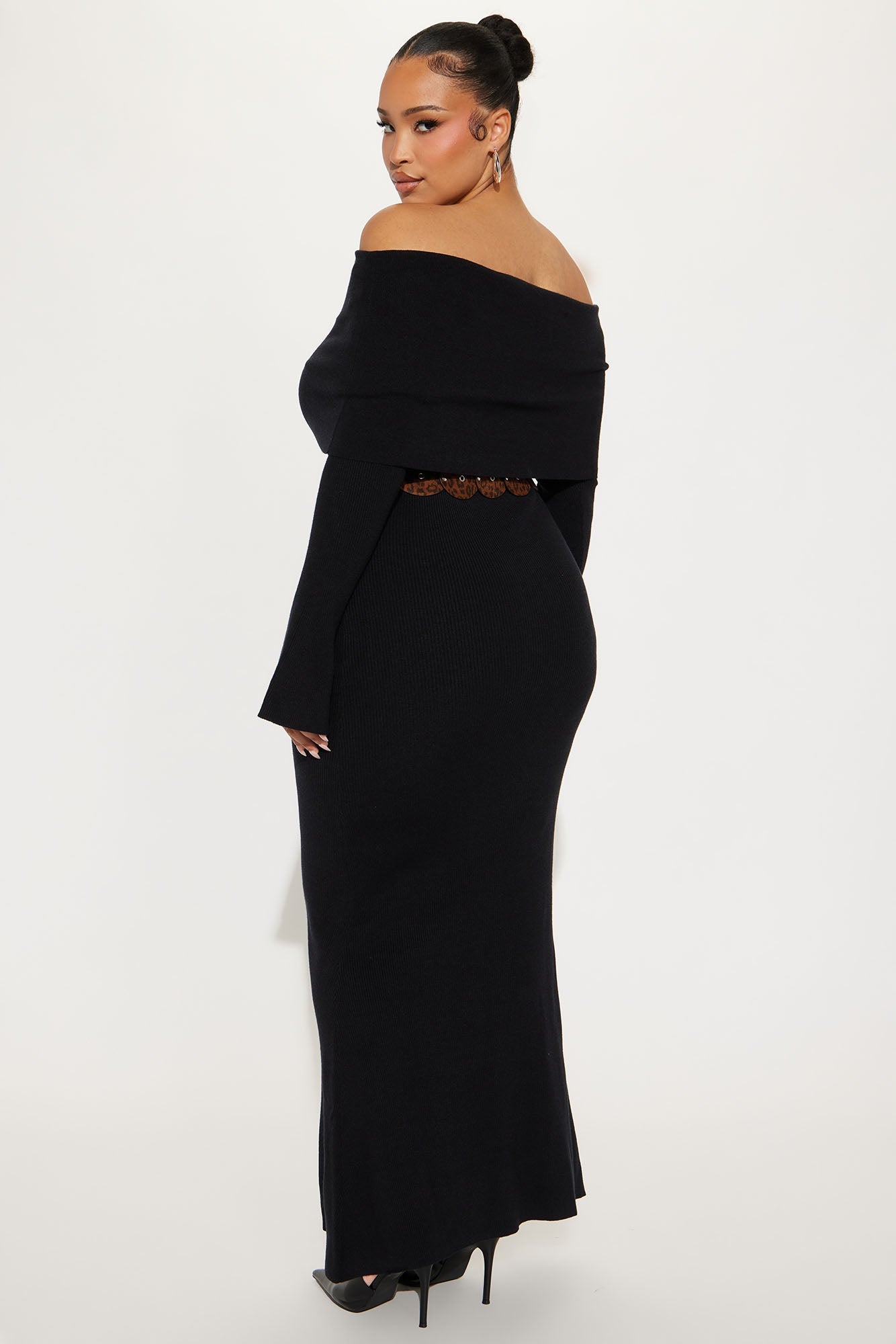 That Tone Sweater Maxi Dress - Black