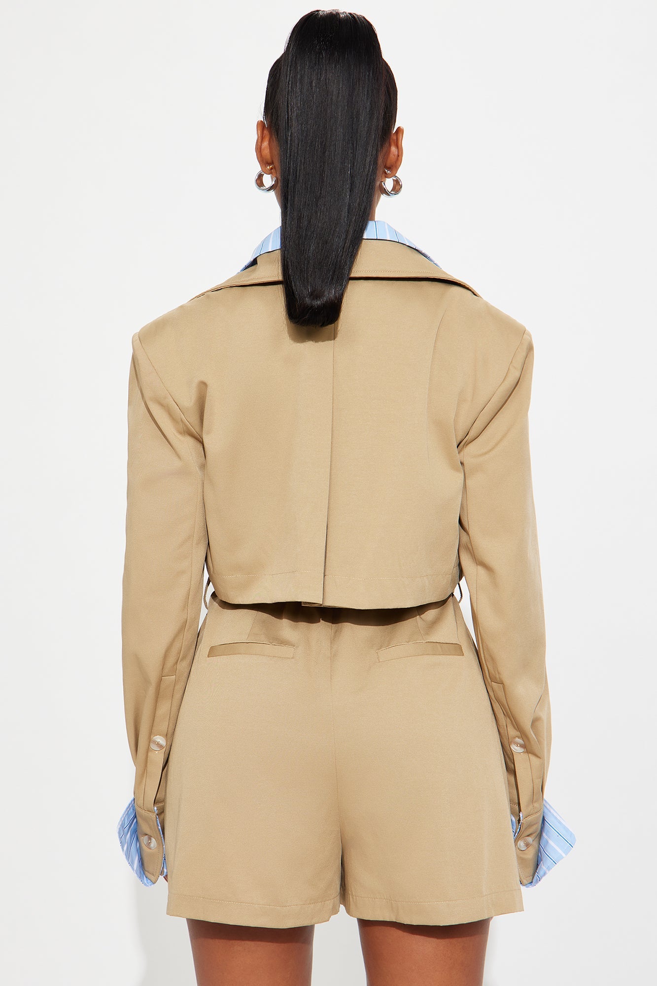 Estelle Trench Blazer Romper - Khaki
