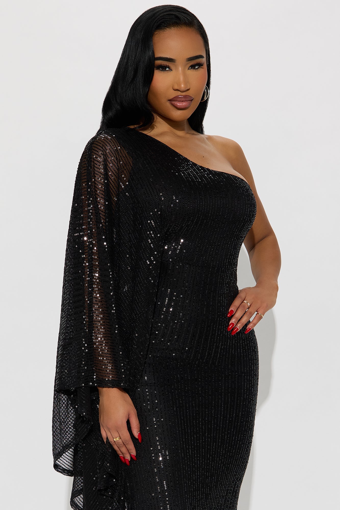 Haute Stuff Sequin Maxi Gown - Black