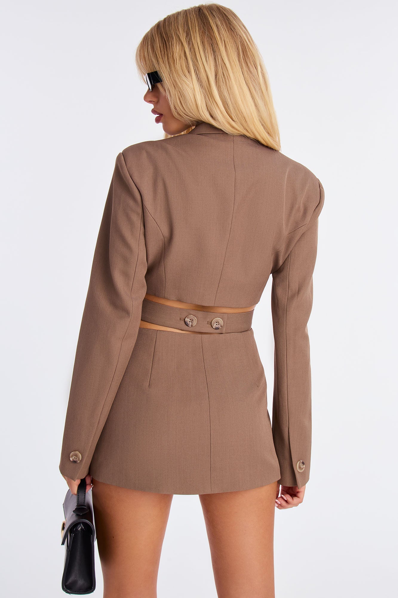 The Corey Cutout Blazer - Mocha