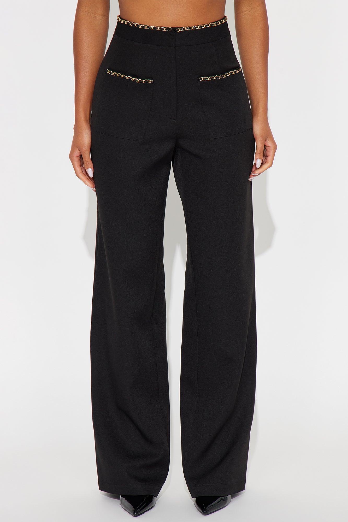 Sania Wide Leg Trouser Pant 33″ - Black