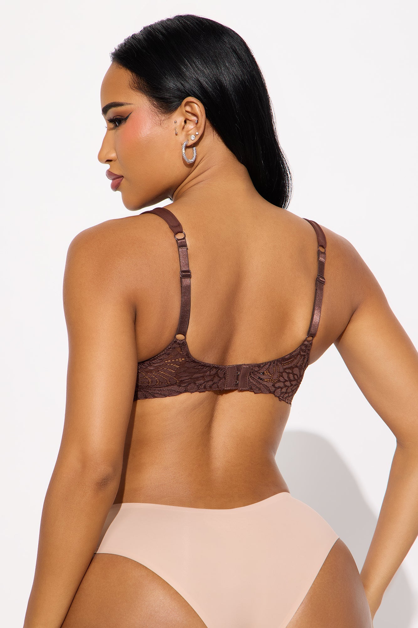 Hold Me Right Lightly Padded Comfort Strap T Shirt Bra - Brown