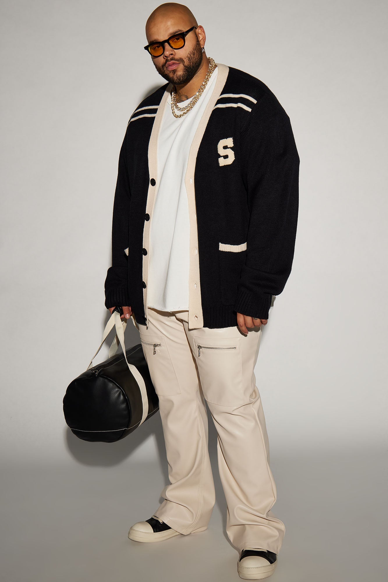 Go To Varsity Cardigan - Black/combo