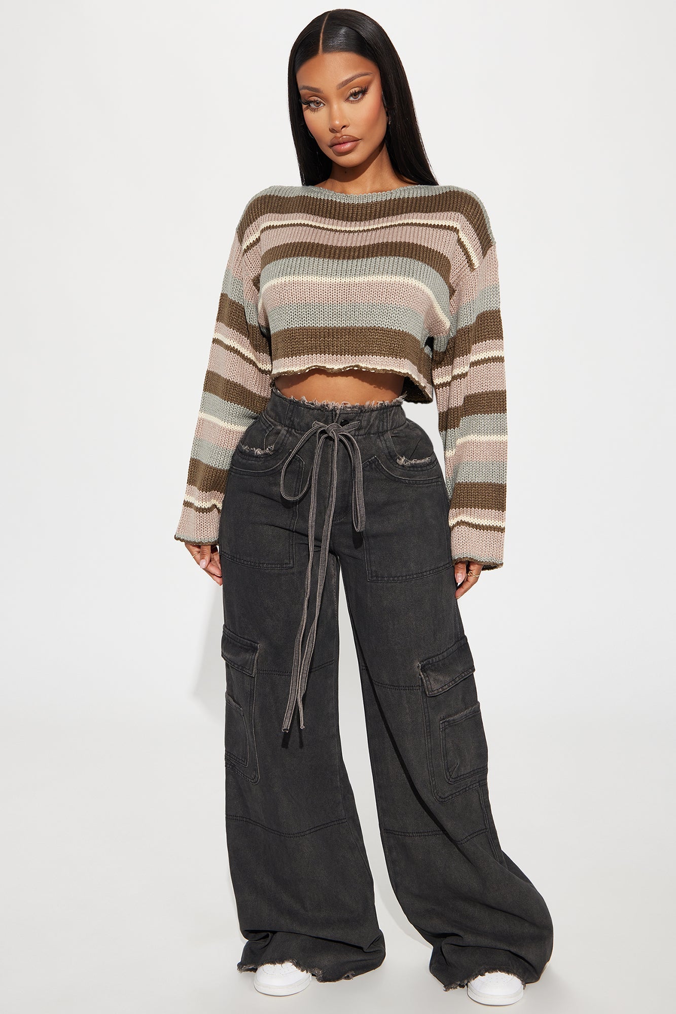 So Typical Color Block Sweater - Brown/combo
