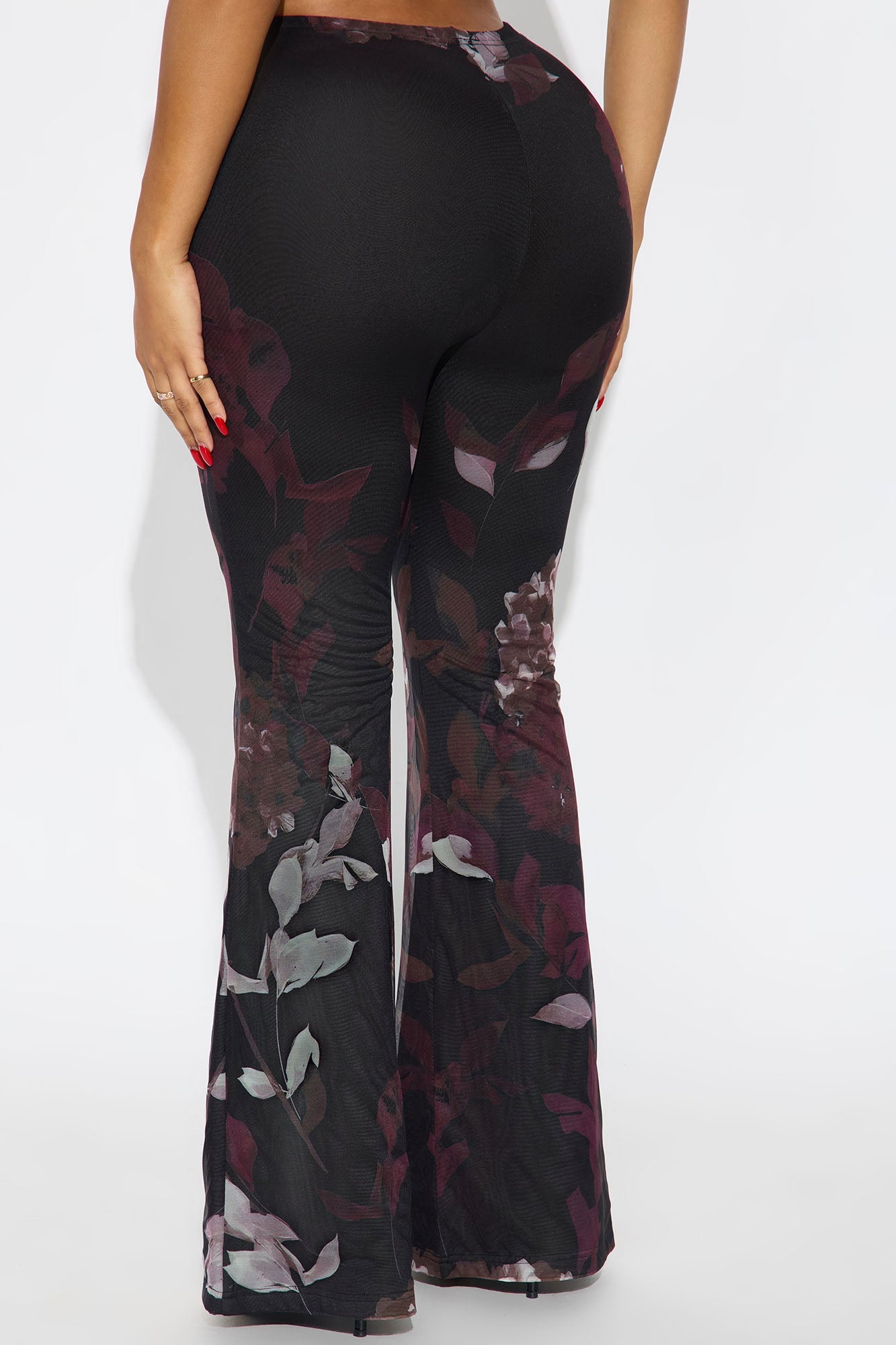Garden Muse Mesh Flare Pant 32″ - Burgundy/combo