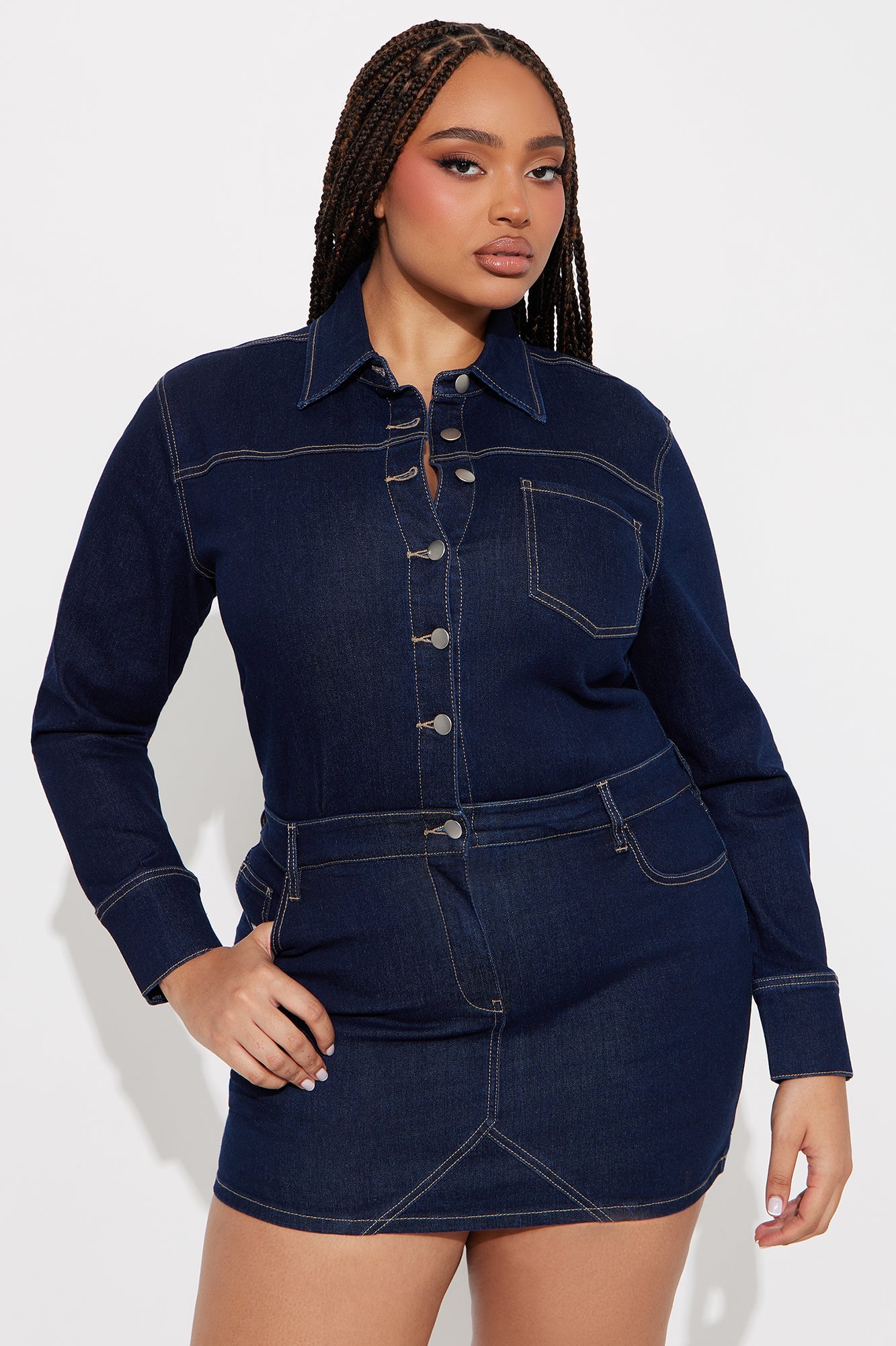 Belleville Denim Mini Dress - Rinse Blue Wash