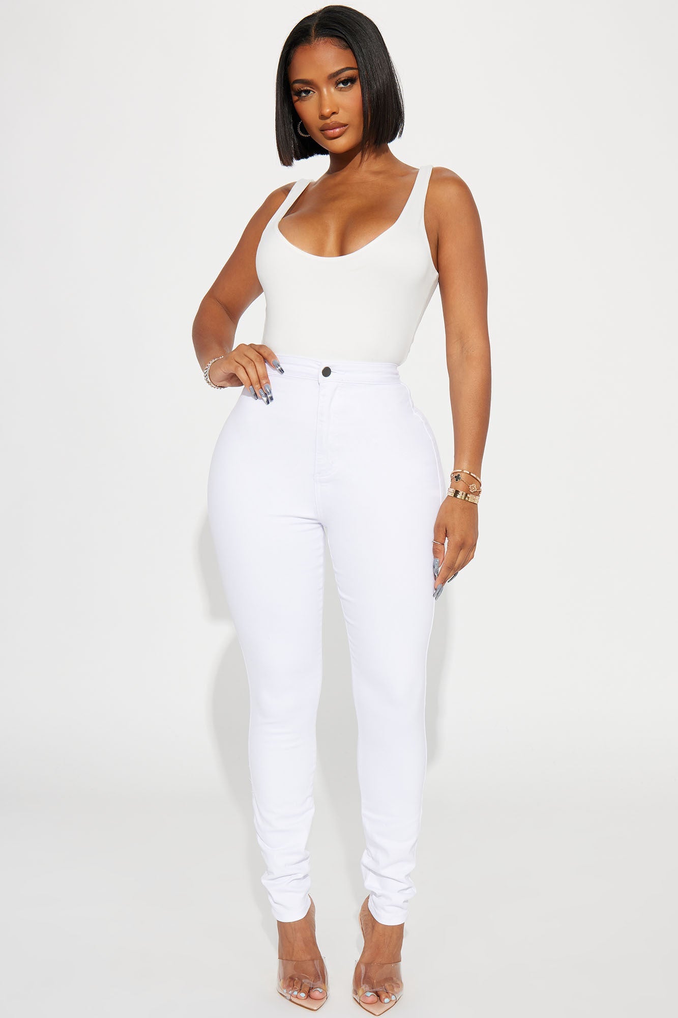 Luxe Ultra High Waist Skinny Jeans - White