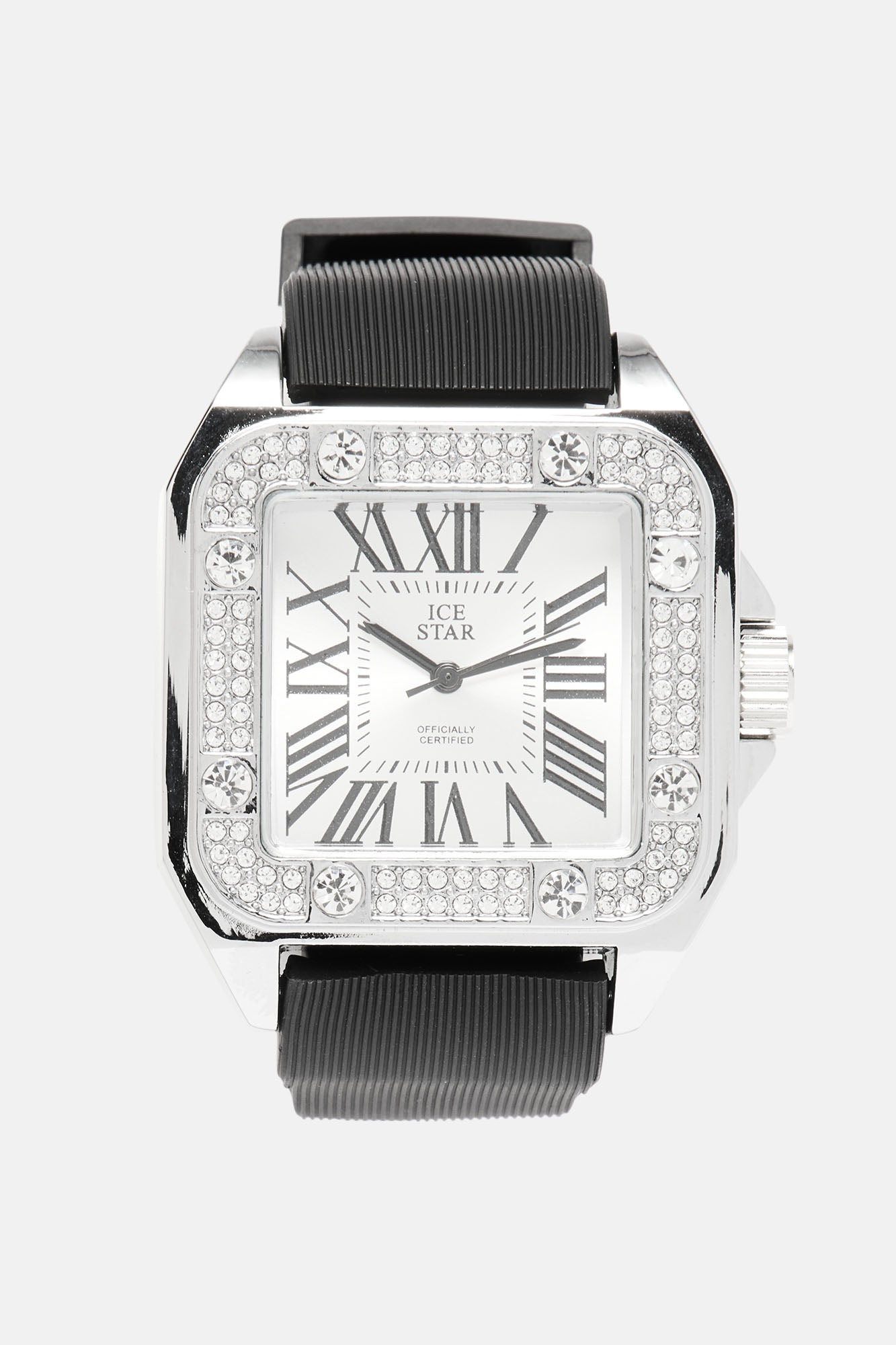 Time To Go Iced Watch - Silver/Black