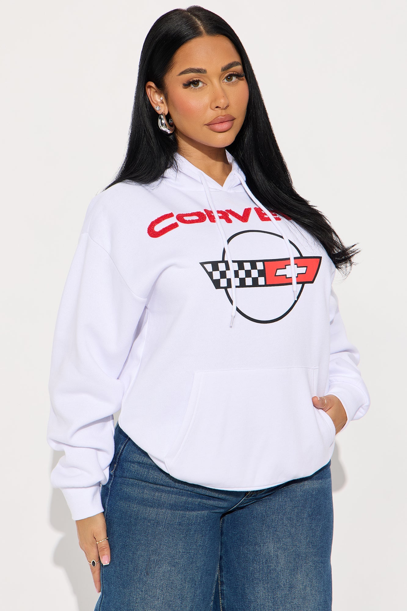 Redline Rebel Corvette Hoodie - White