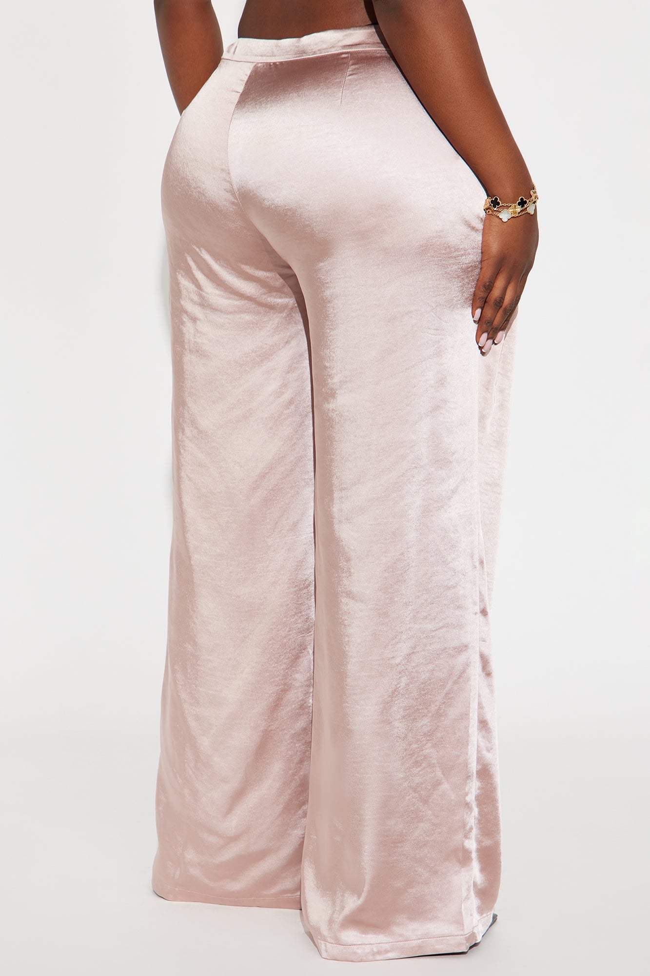 Main Topic Low Rise Wide Leg Satin Pant 33 - Mauve