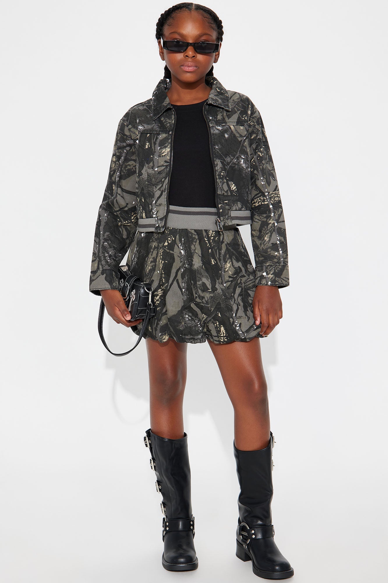 Mini Printed Bubble Skirt - Black/combo