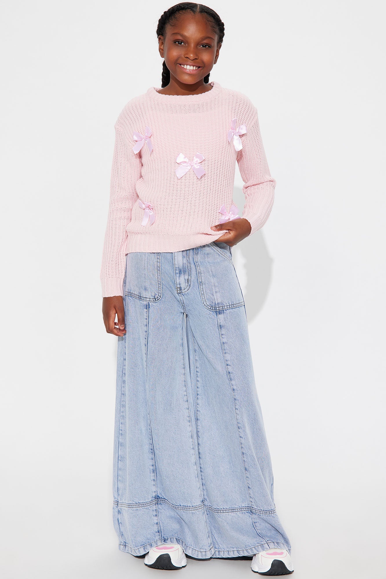 Mini Talia Bow Sweater - Pink