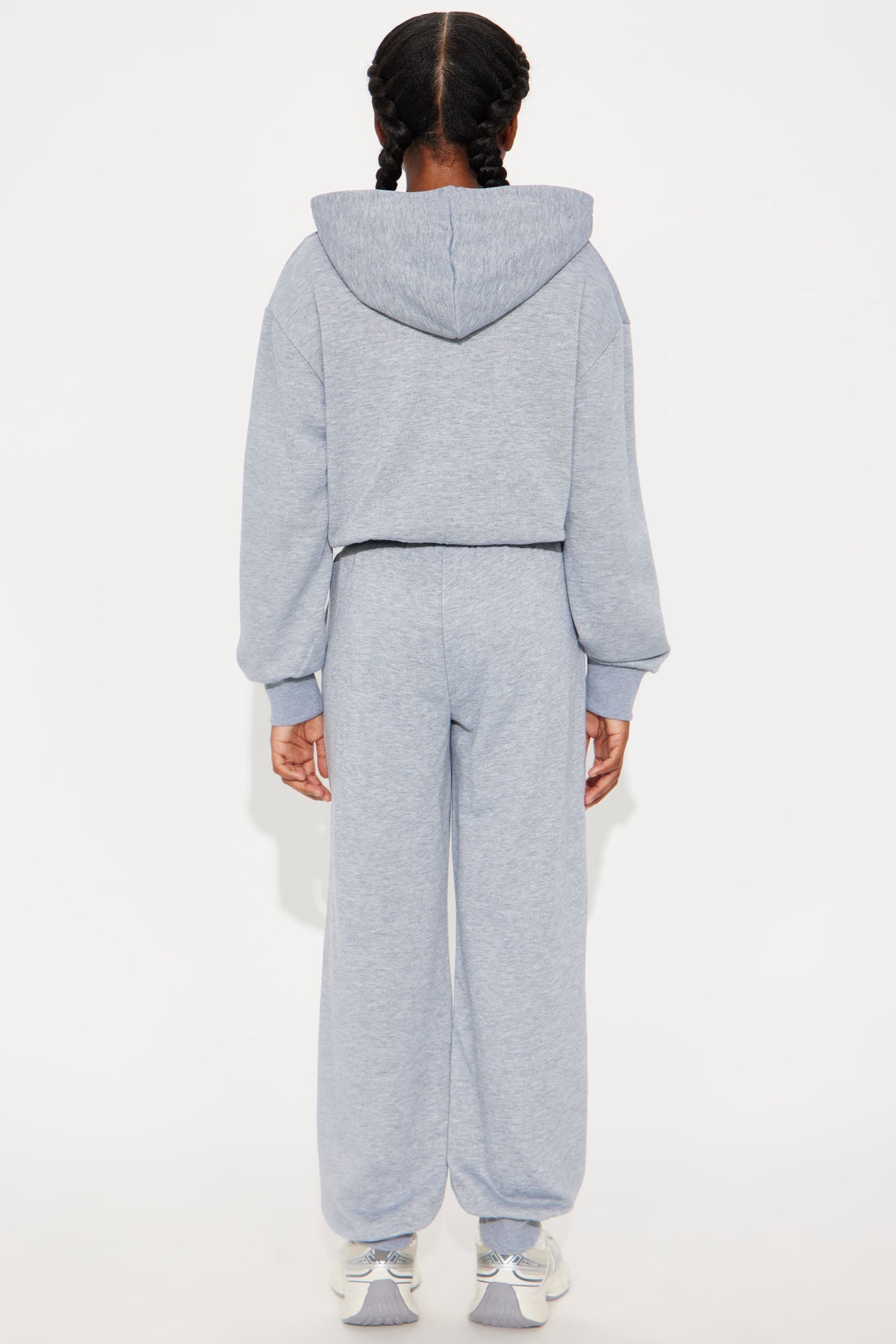 Mini Stella Cinched Waist Sweat Jumpsuit - Heather Grey