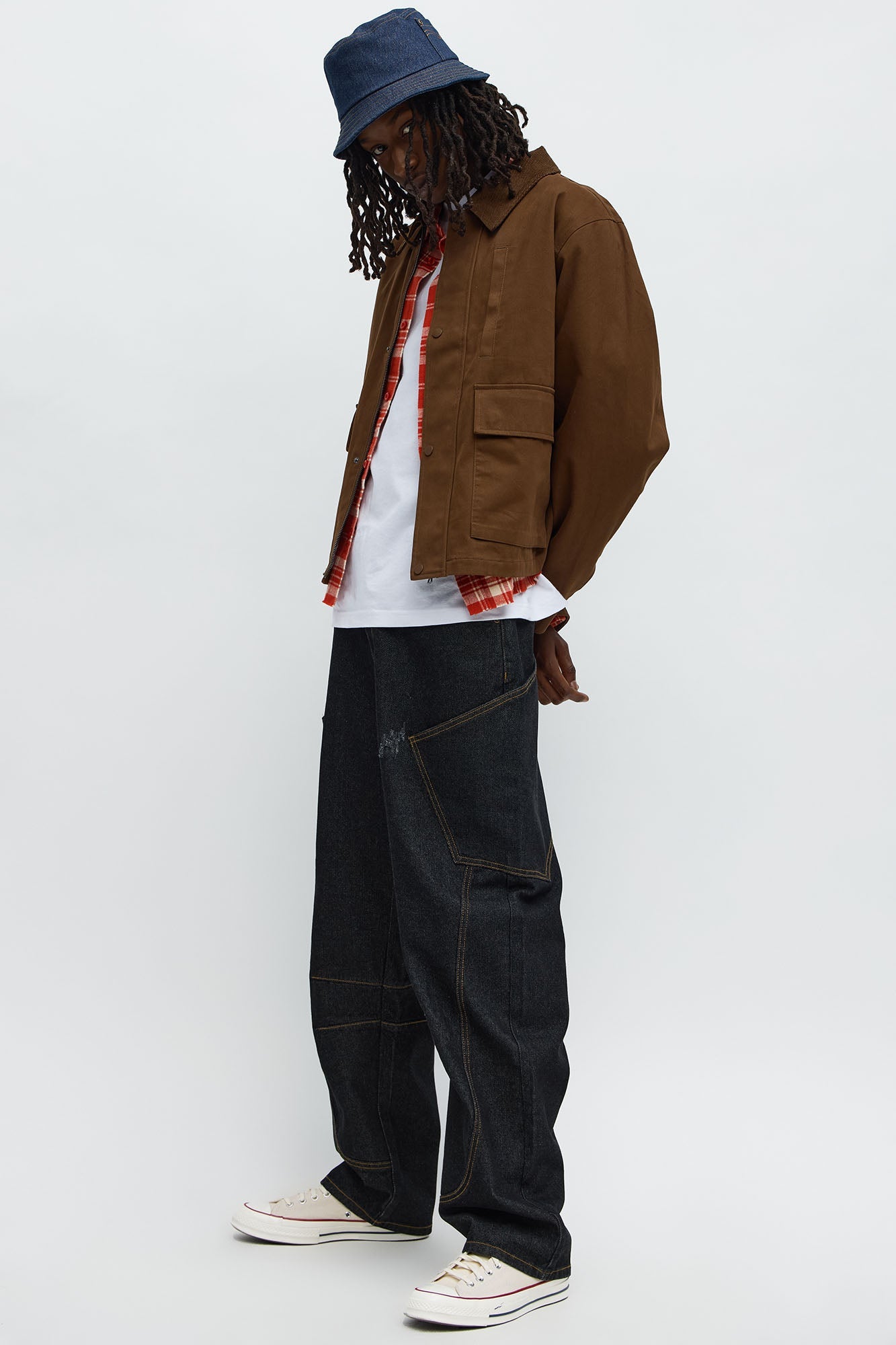 Barrel Panel Pocket Jean - Dark Wash