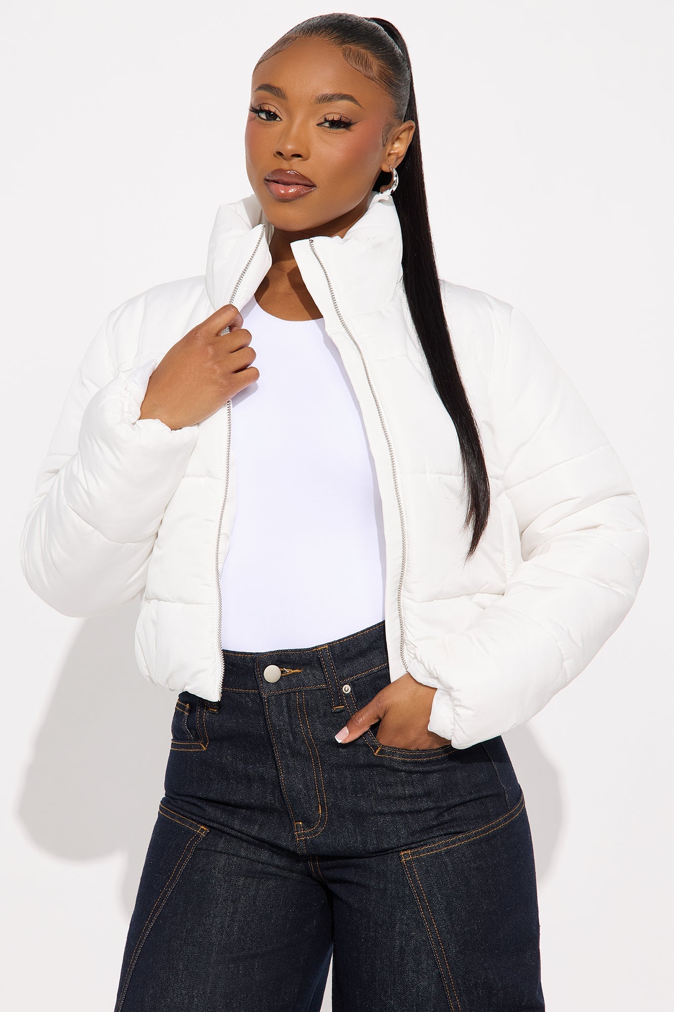 Denice Faux Fur Jacket - Ivory