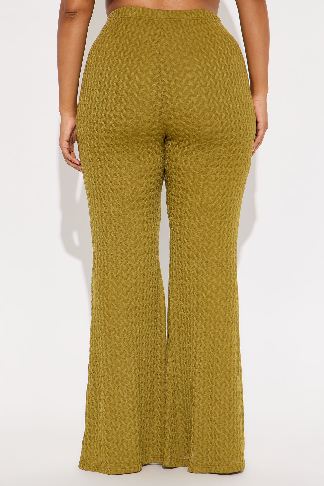 Nikki Textured Flare Pant 33″ - Chartreuse