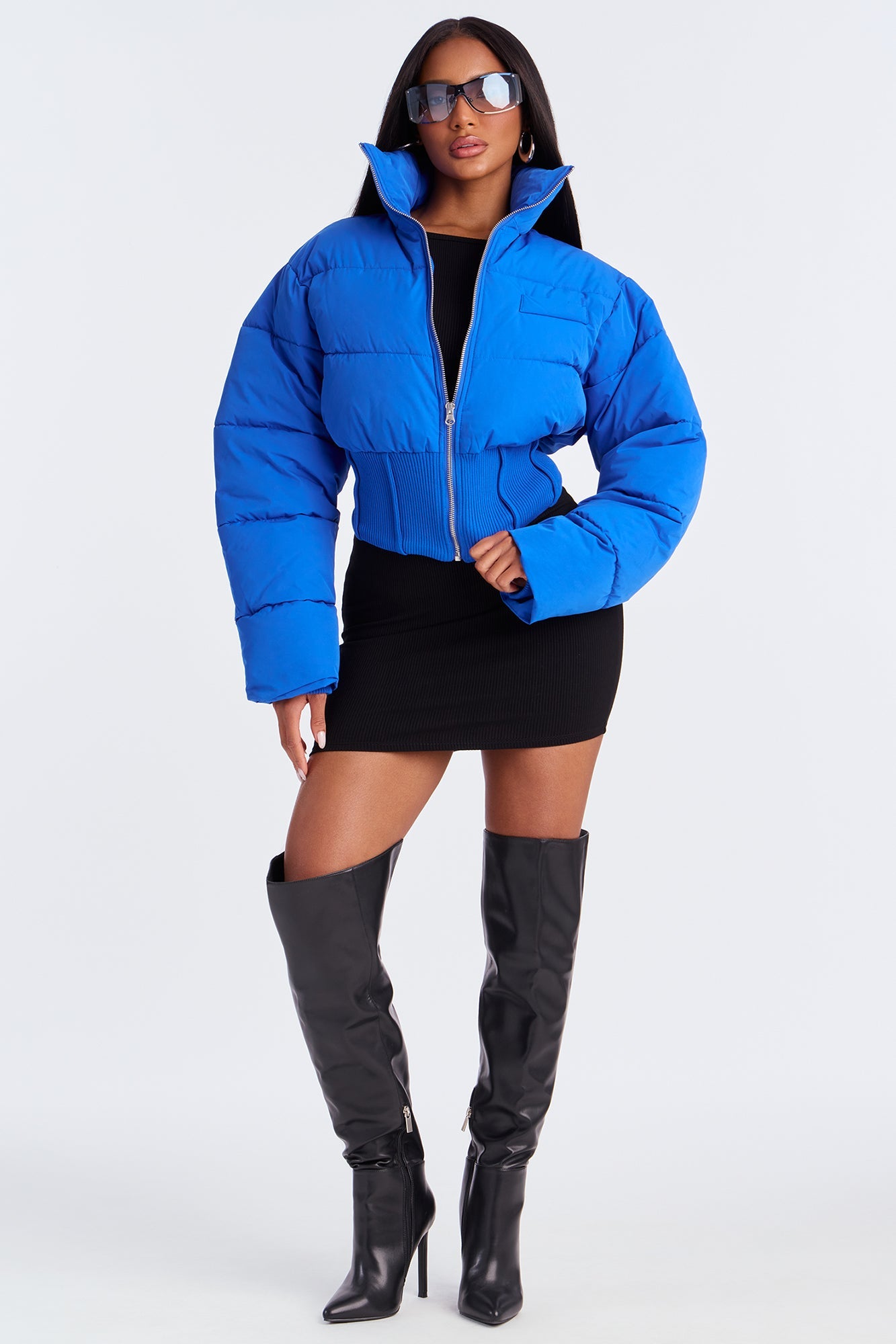 Cold Serve Corset Puffer Jacket - Royal