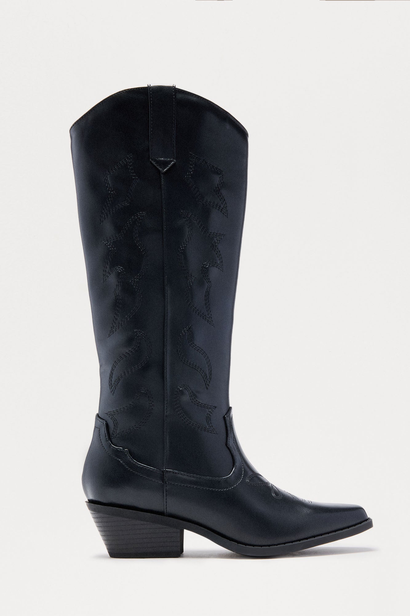 Daniel Knee High Cowboy Boots - Black