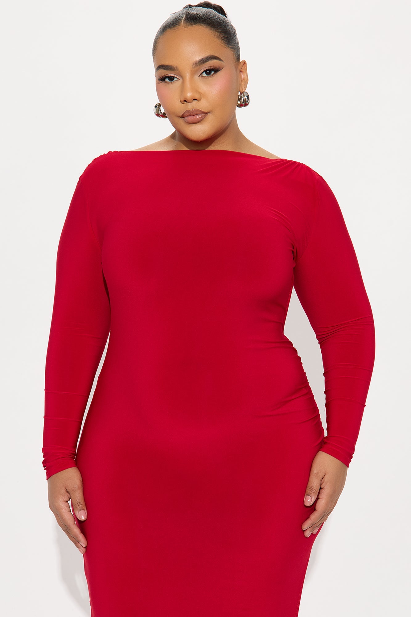 Hearts Home Backless Maxi Dress - Red