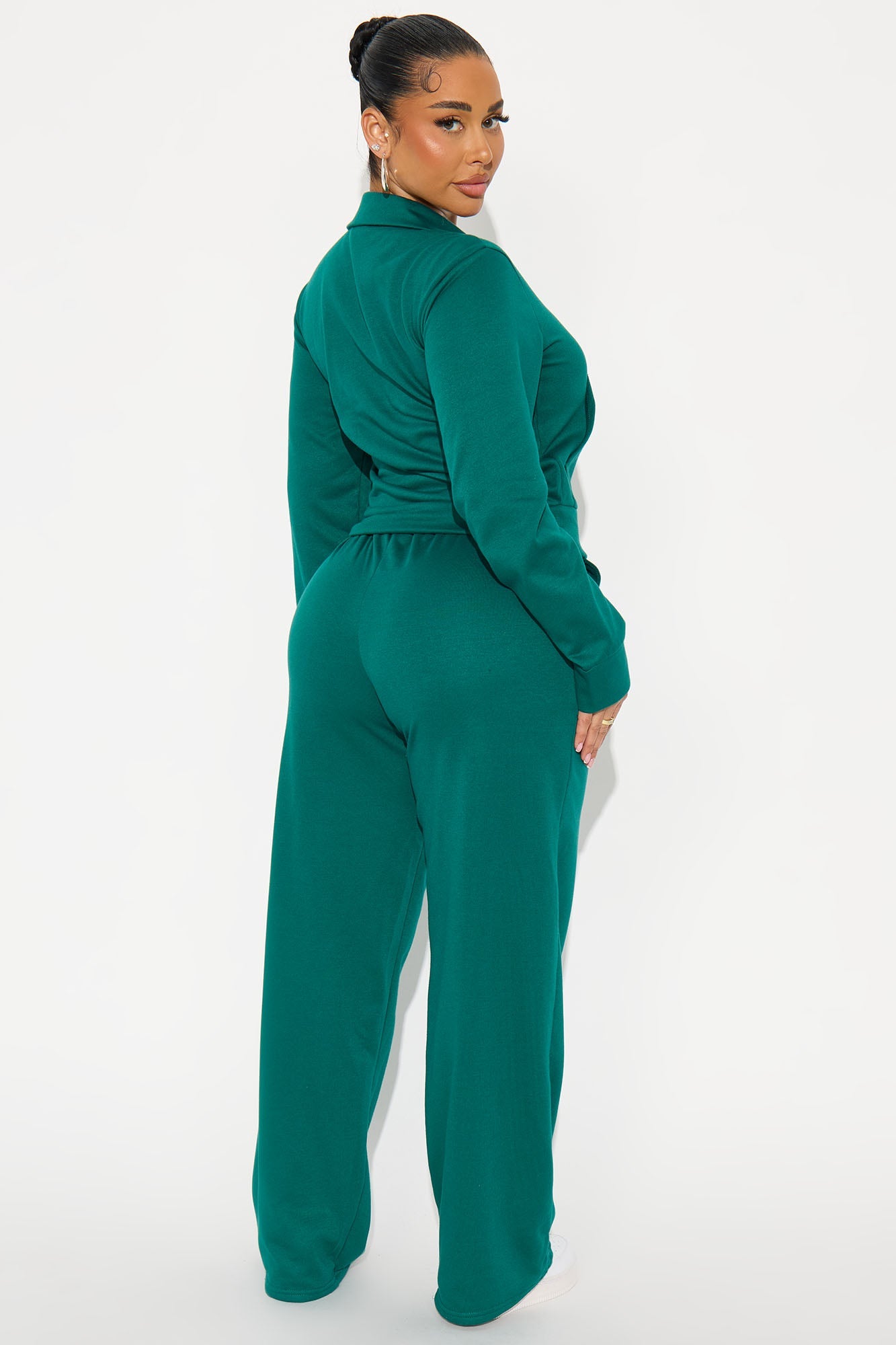 Blake Zip Up Fleece Pant Set - Hunter