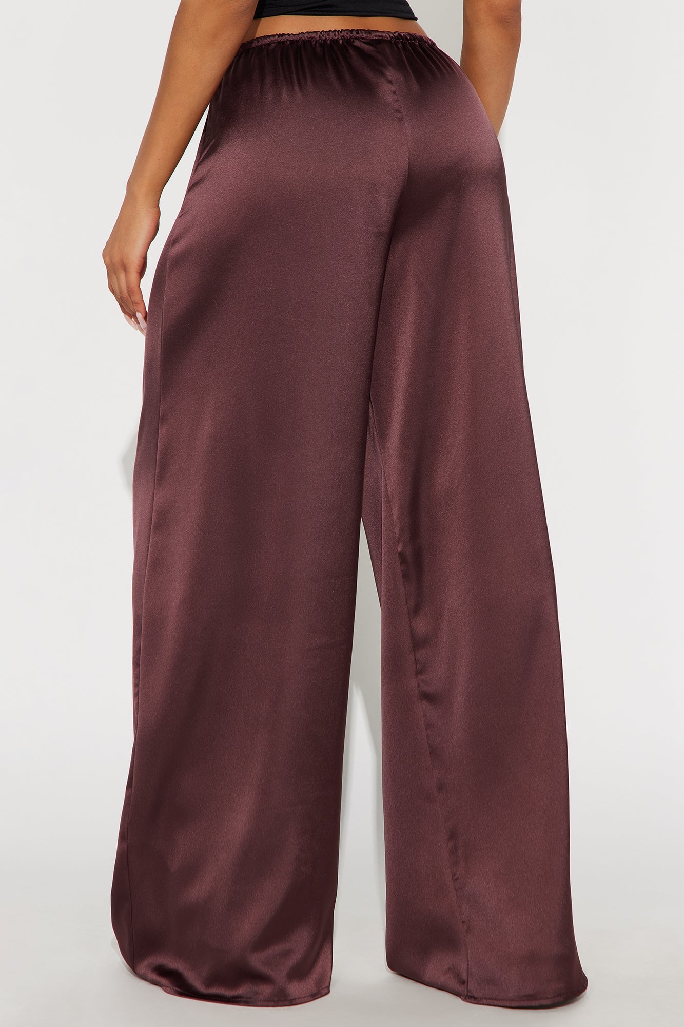 Augustine Satin Wide Leg Pant 32″ - Chocolate