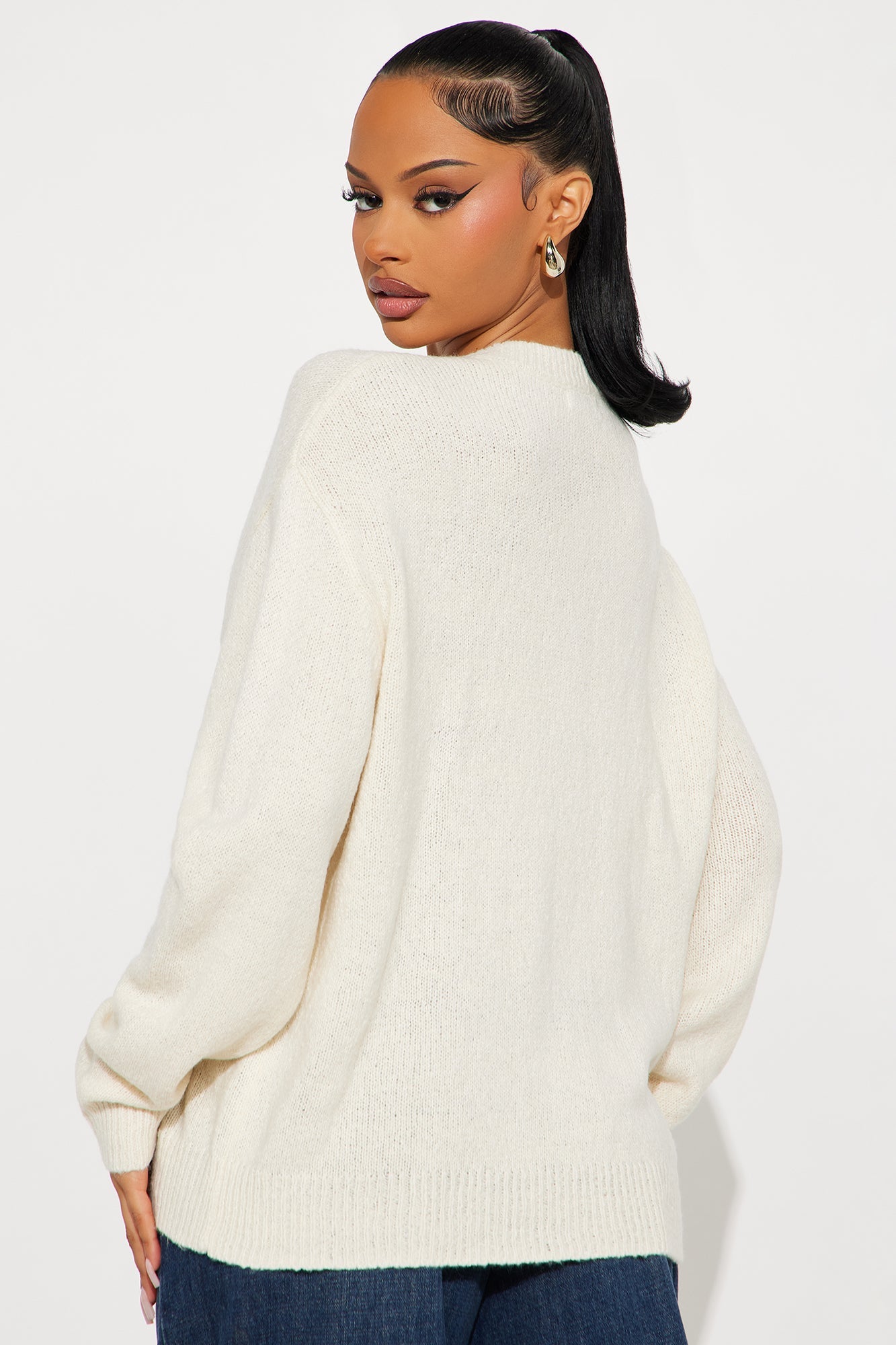 Teddy Buddy Pullover Sweater - Cream/combo