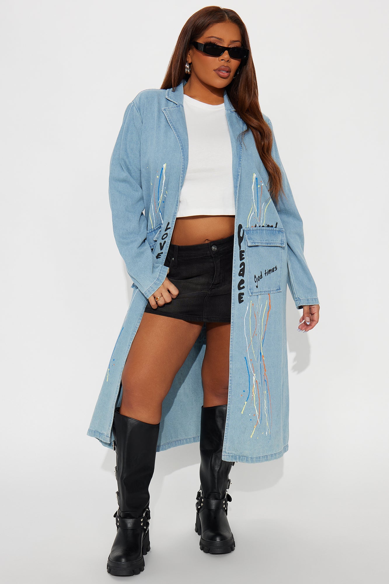 Be Inspired Denim Trench - Light Blue Wash