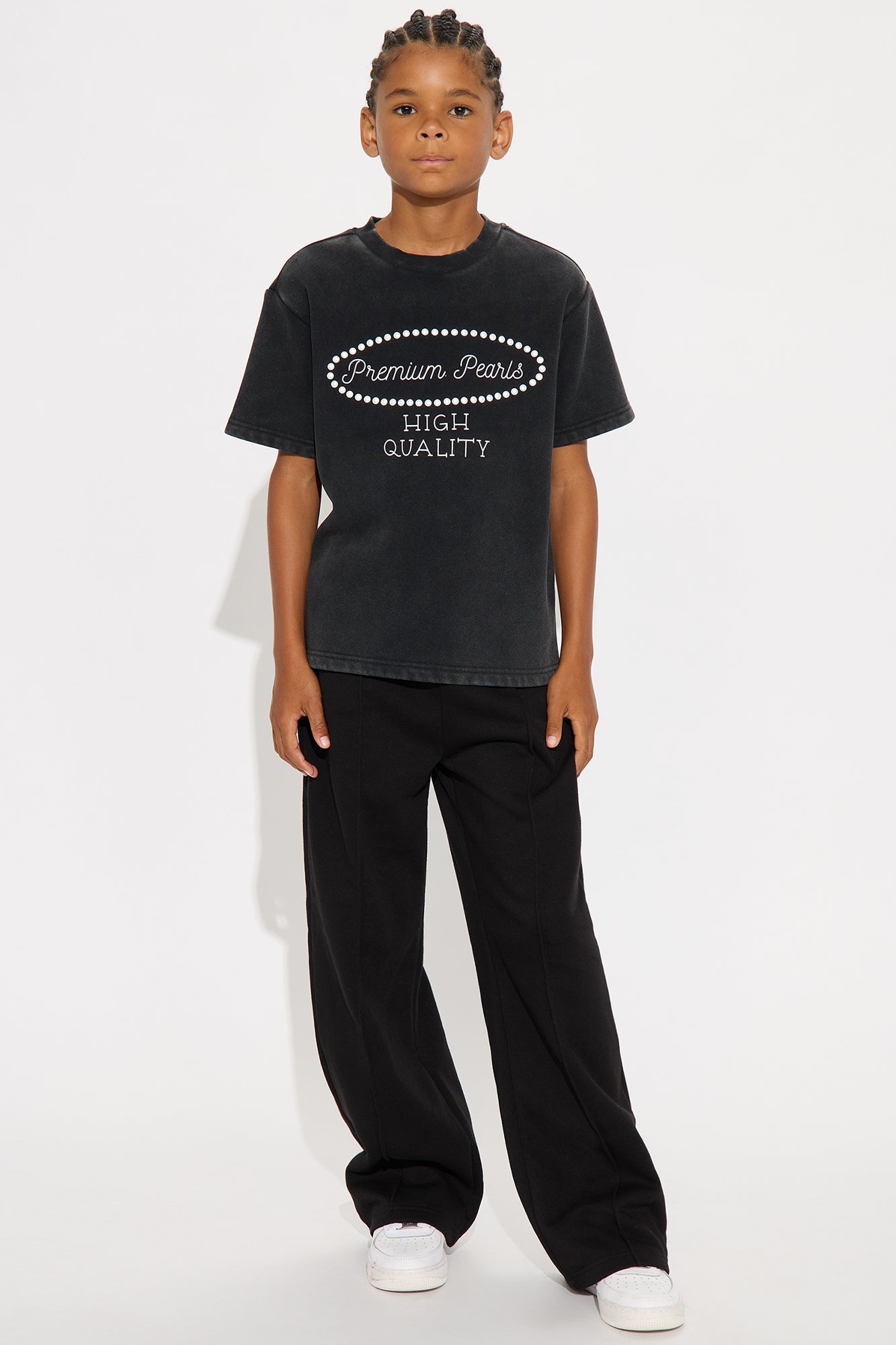 Mini Tyson Premium Pearls Short Sleeve Tee - Black Wash