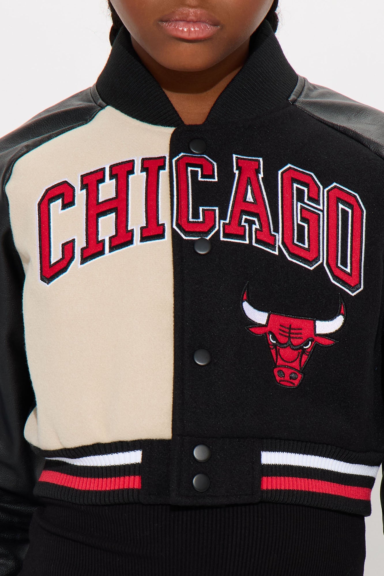 Mini Bulls Buzzer Beater Bomber Jacket - Black/combo