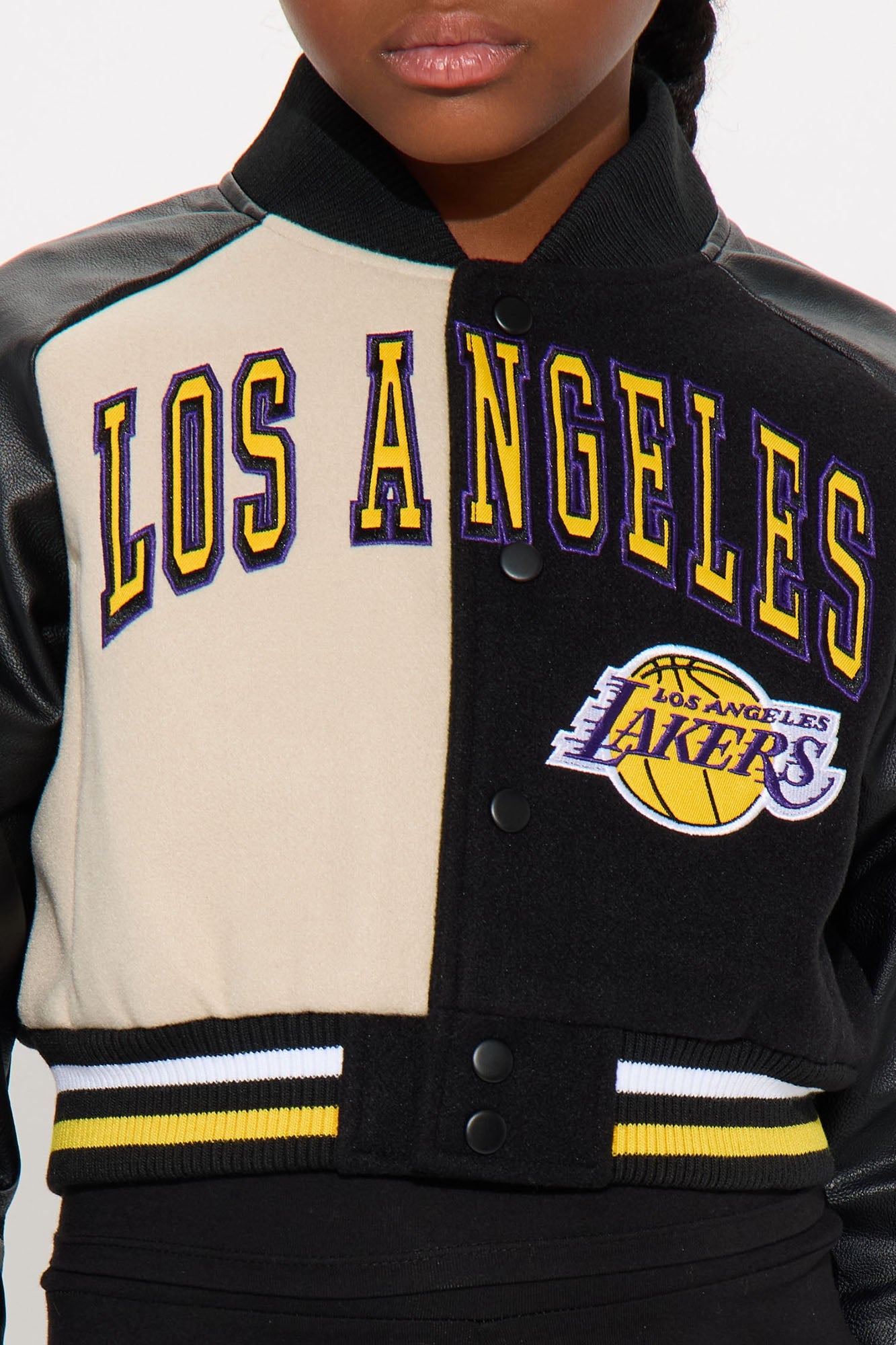Mini Lakers Buzzer Beater Bomber Jacket - Black/combo