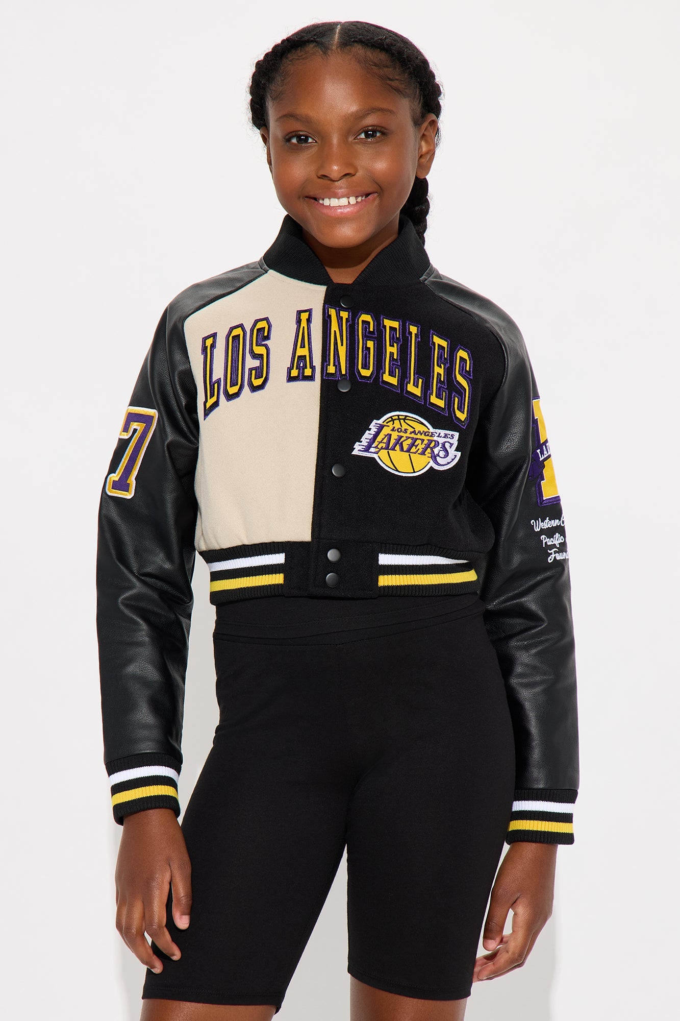 Mini Lakers Buzzer Beater Bomber Jacket - Black/combo
