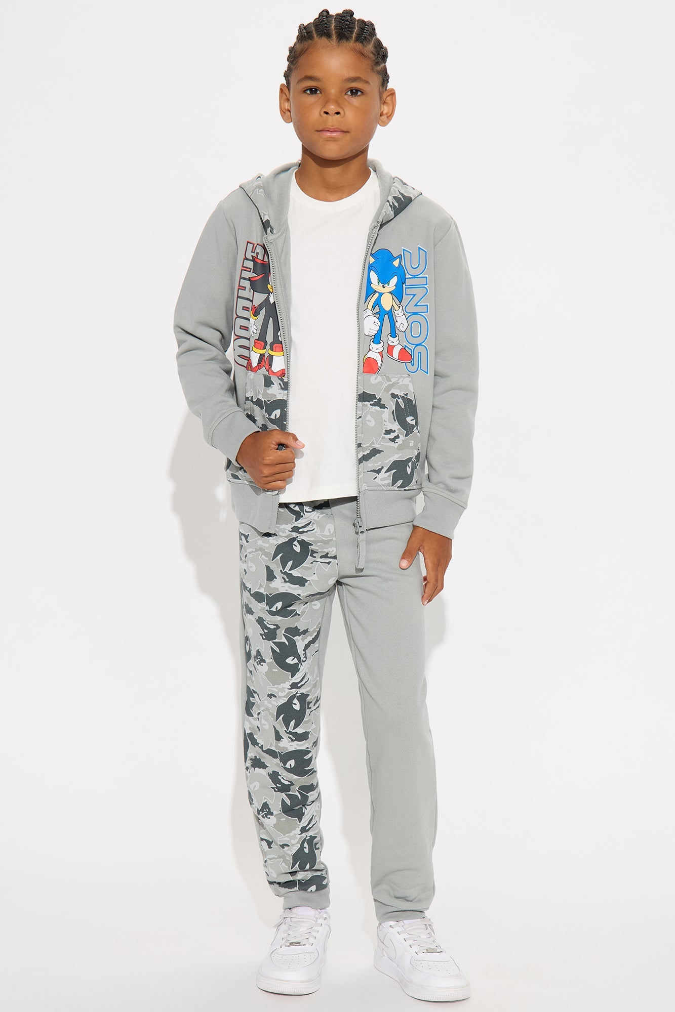 Mini Sonic and Shadow Camo Jogger Pant Set - Silver