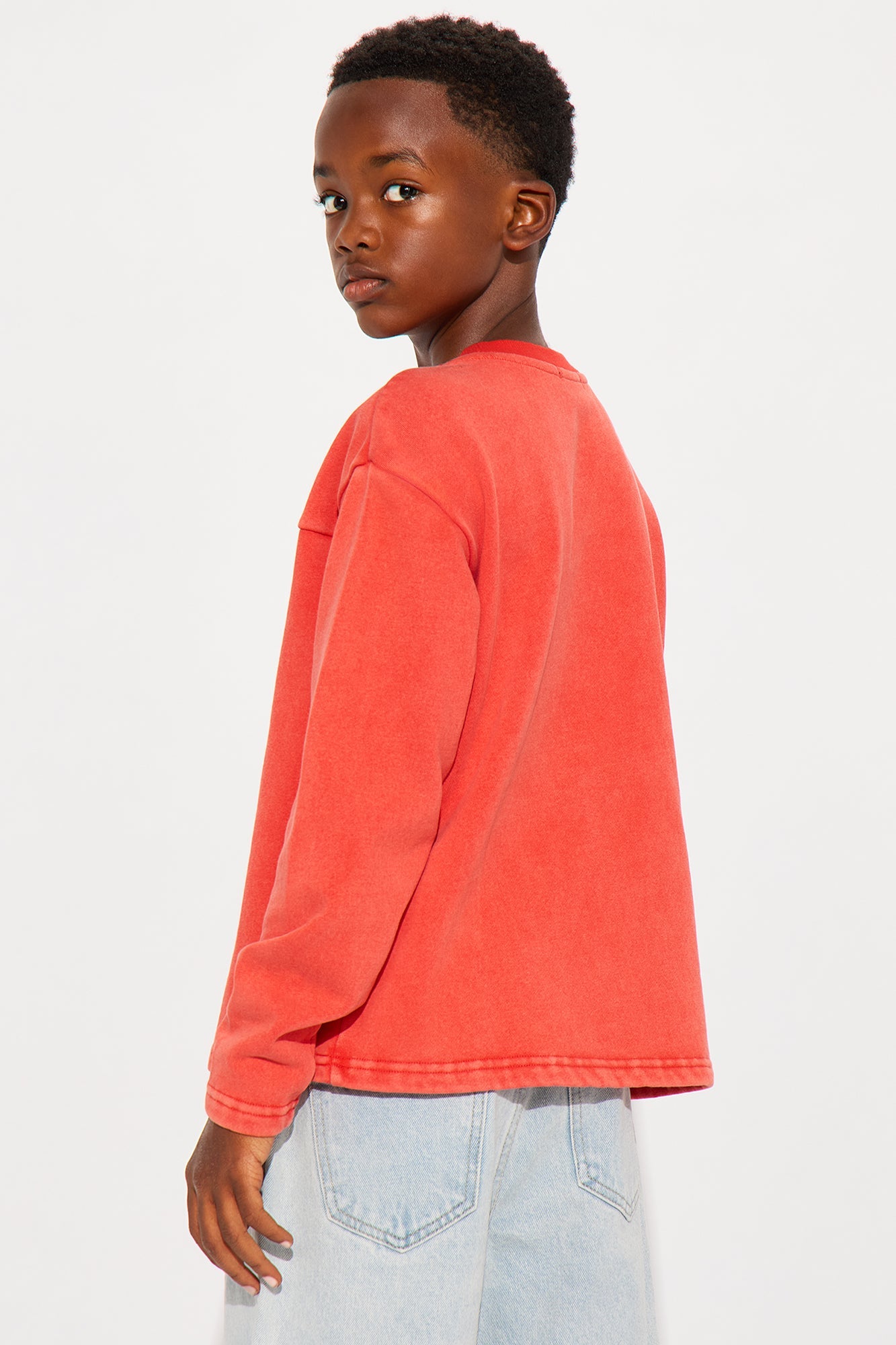 Mini Kyle Long Sleeve Oversized Tee - Red