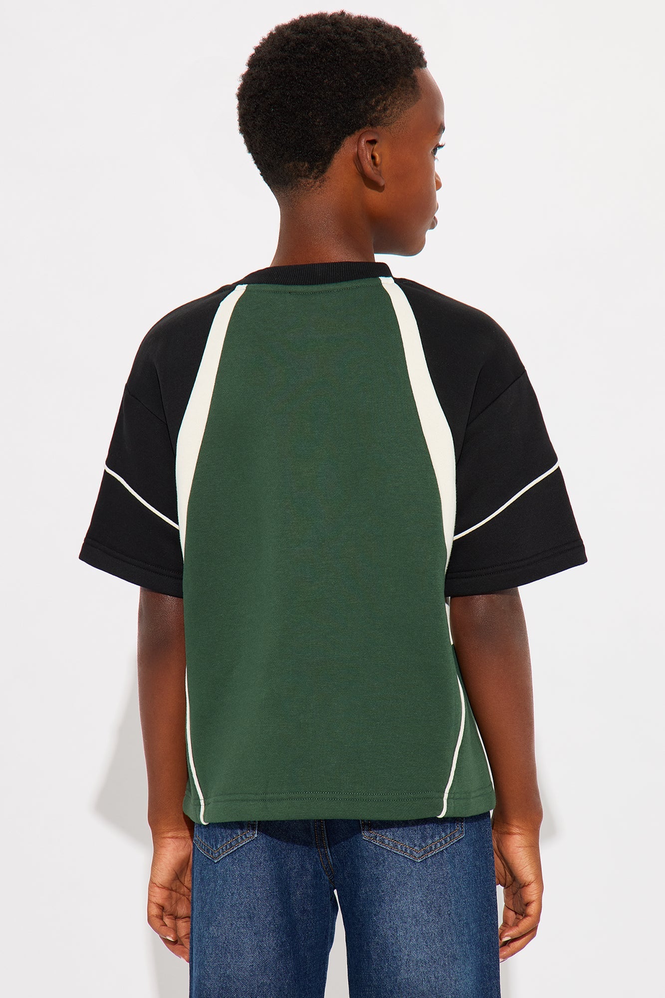 Mini Tyson Oversized X Varsity Short Sleeve Tee - Green/combo