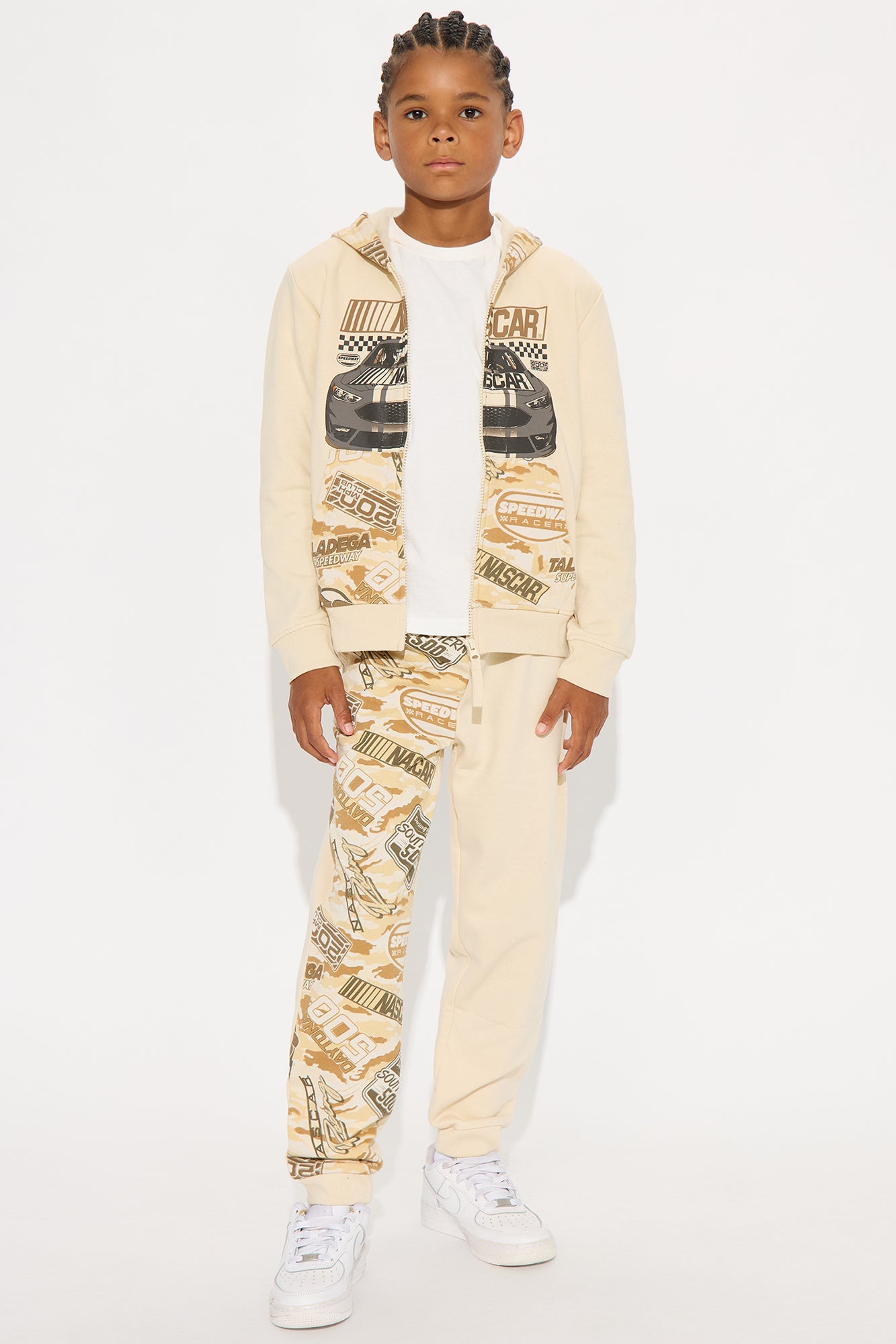 Mini Nascar Camo Jogger Pant Set - Natural