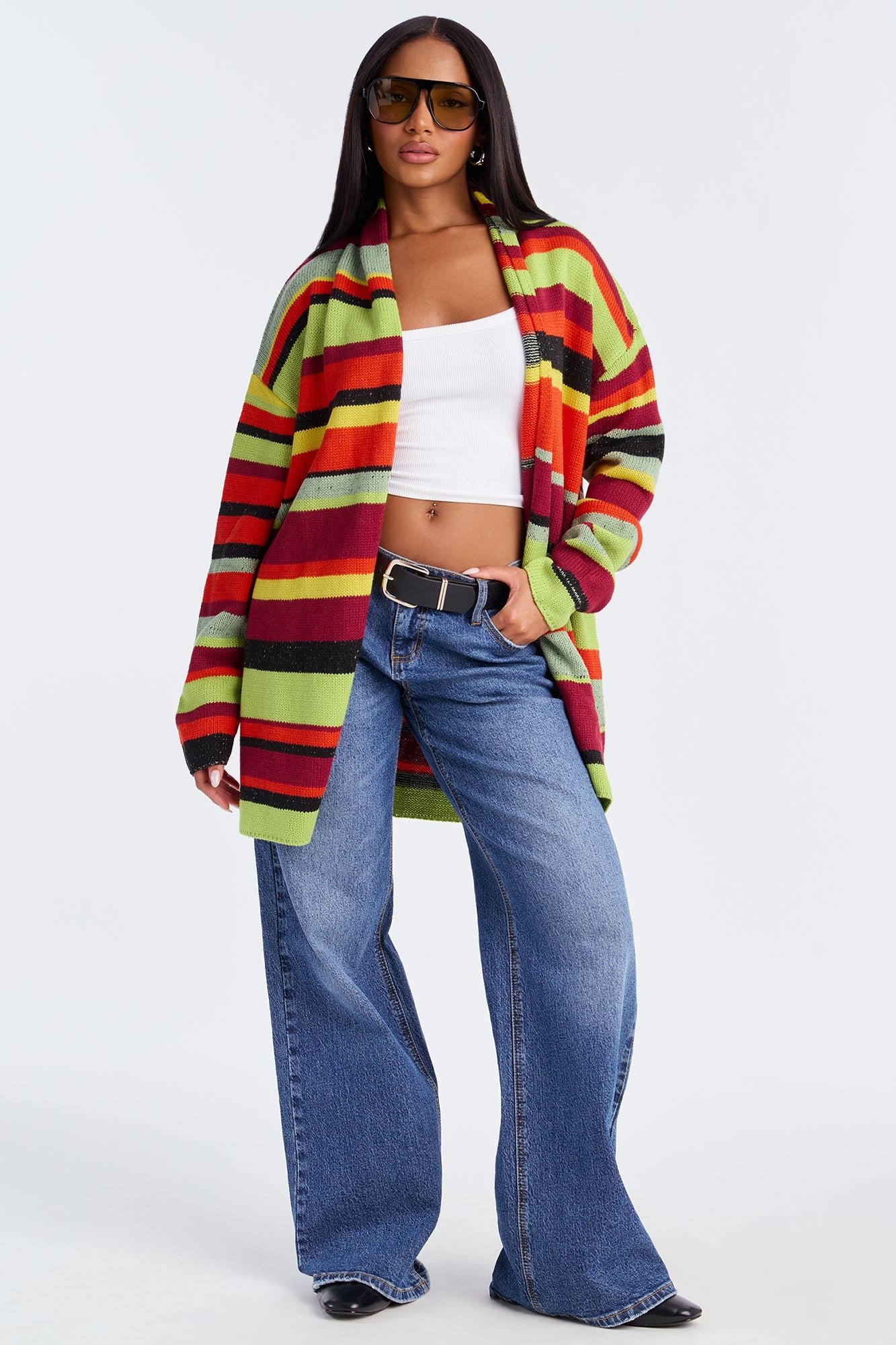 The Rainbow Colorblock Cardigan - Multi Color
